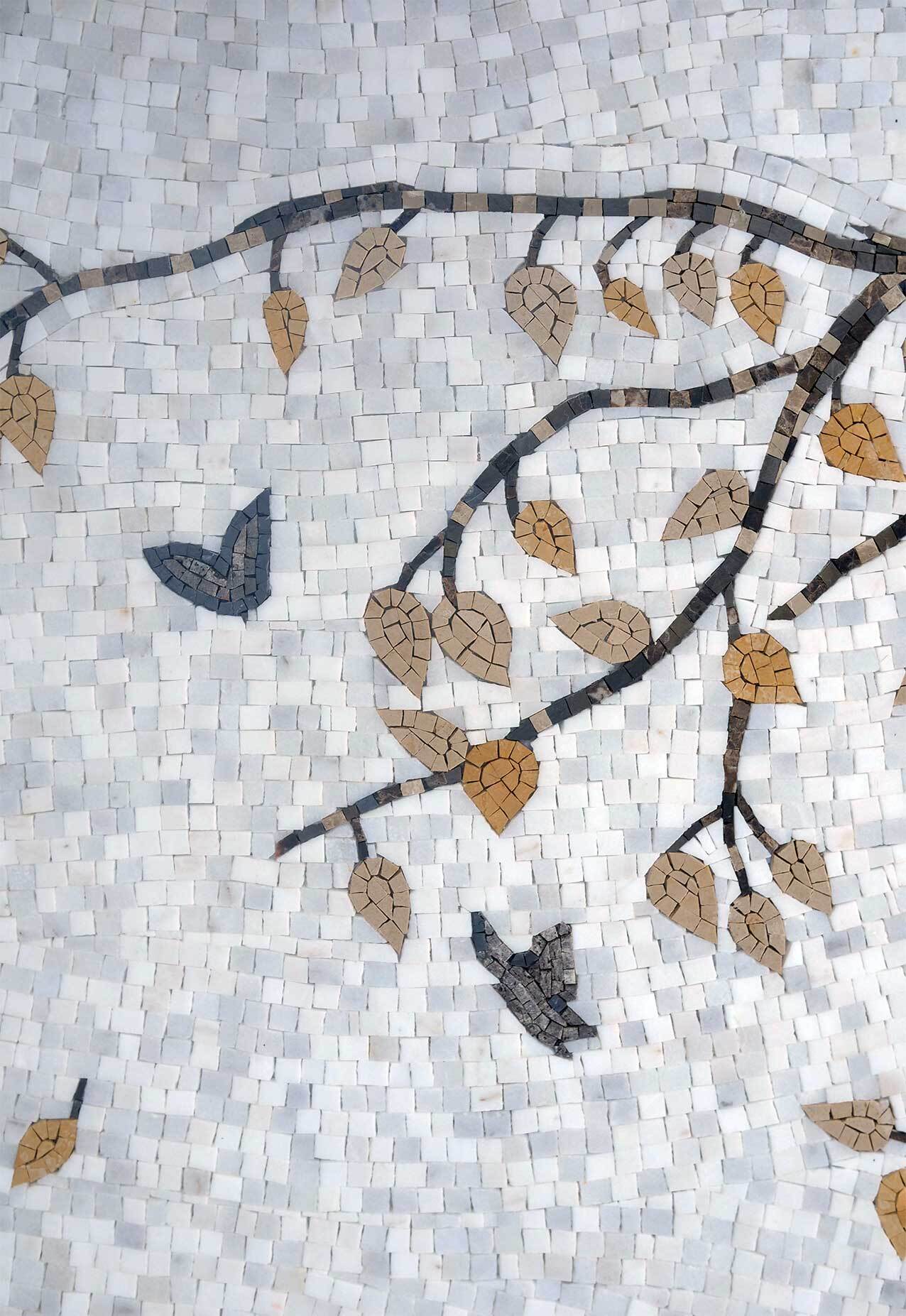 Pattern Branch Natural Stone Floral Tile - Home Improvement Mosaic Autumn - Mesh Backing - Image 2