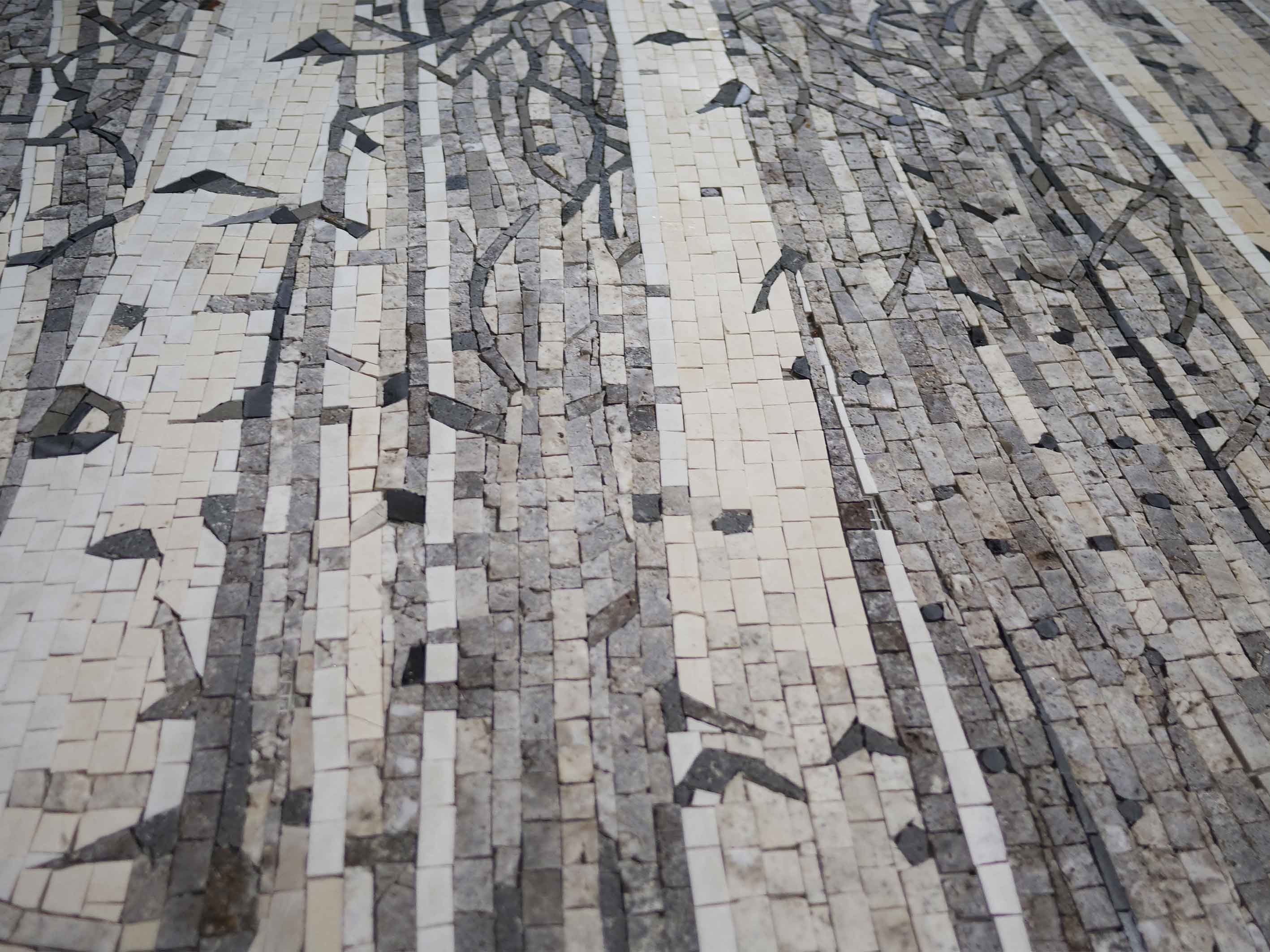 Birch Trees Pattern - Marble Mosaic Flooring Wall Art - Mesh Backing - Image 2