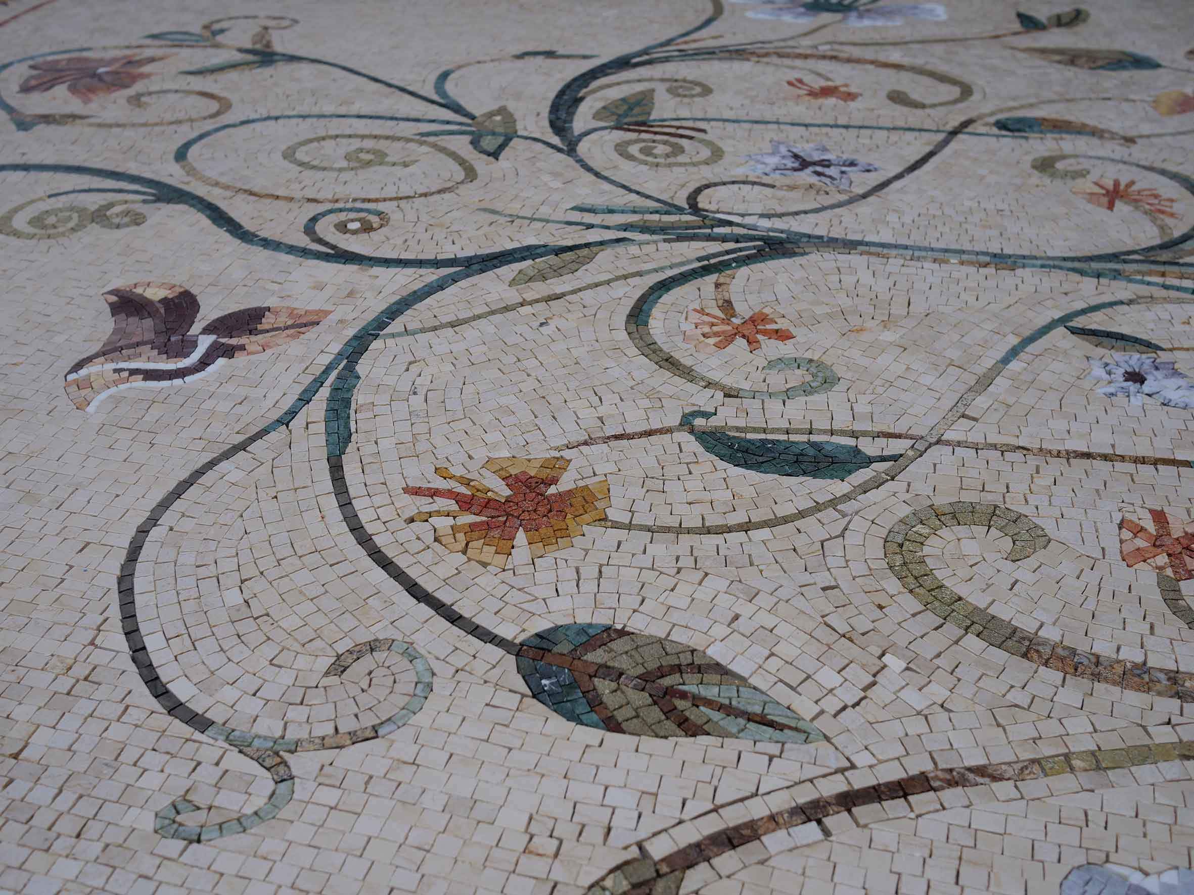 Deconstructed Geometric Art - Marble Mosaic Tile For Kitchen Backsplash Bouquet - Mesh Backing - Image 3