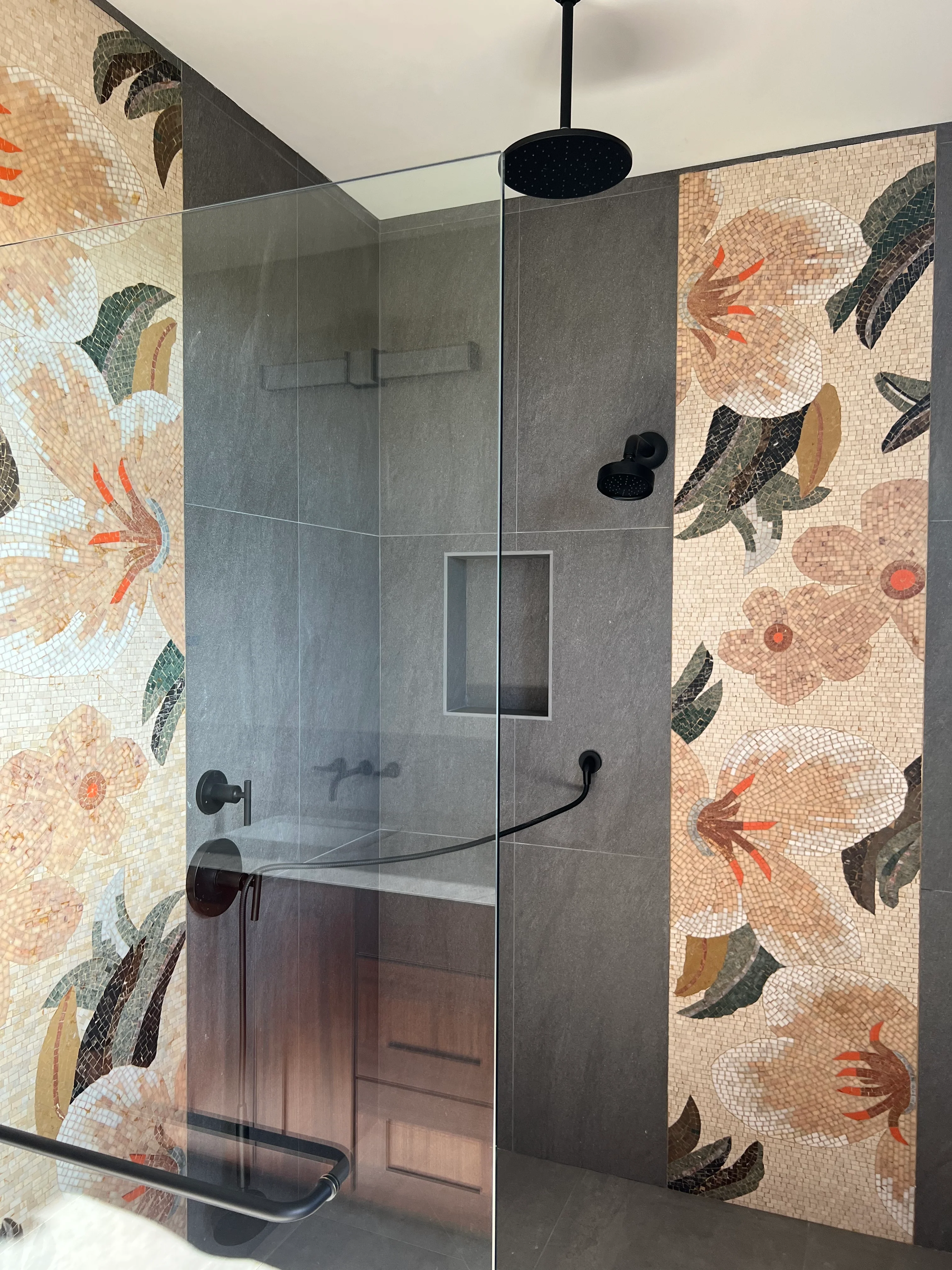 Ioannis Floral Bloom - Marble Mosaic Patterns - Mesh Backing - Image 2