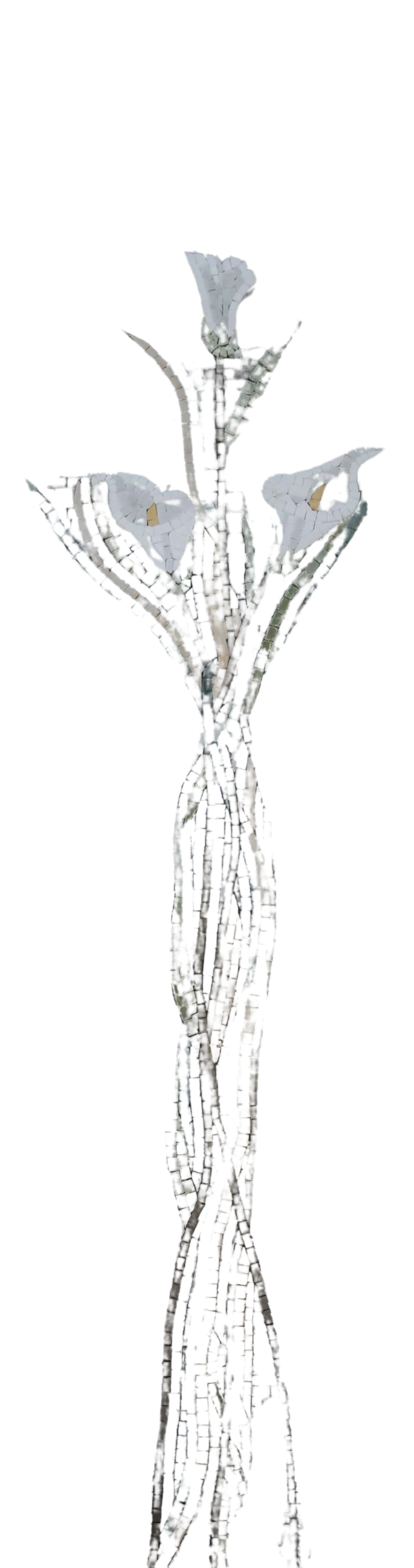 Floral Stem Arrangement - Mosaic Paintings Flower Design - Mesh Backing