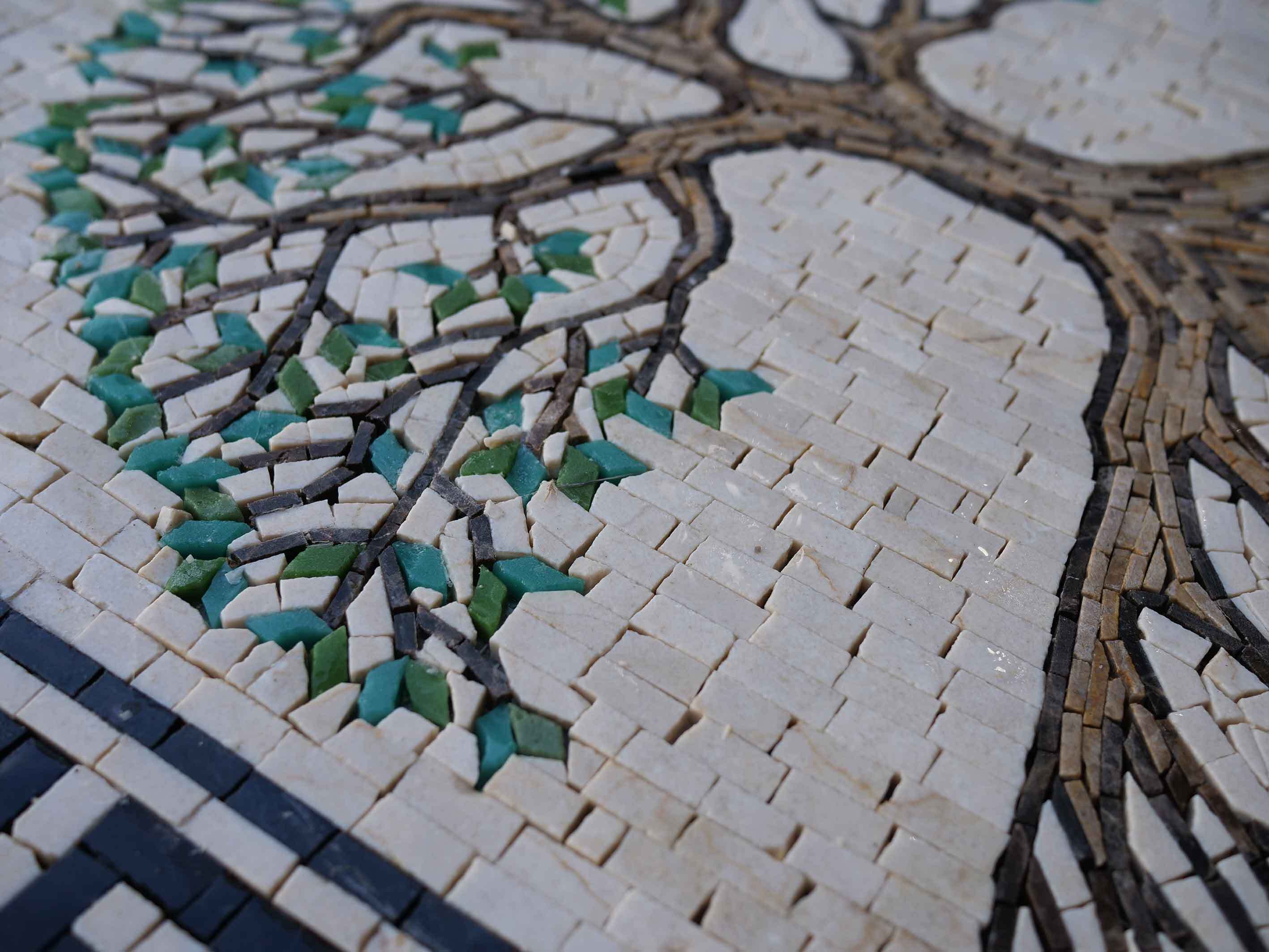 Tree Life Pattern - Marble Mosaic Artwork Art - Mesh Backing - Image 2