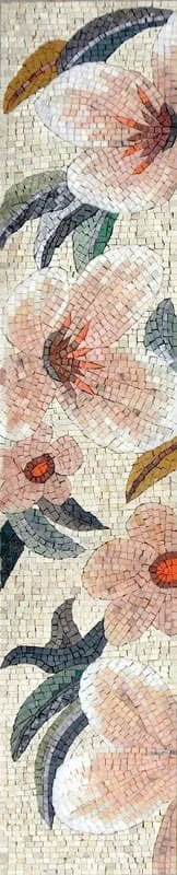 Enchanting Floral Display - Marble Mosaic Tile Pattern Soft Rose - Mesh Backing