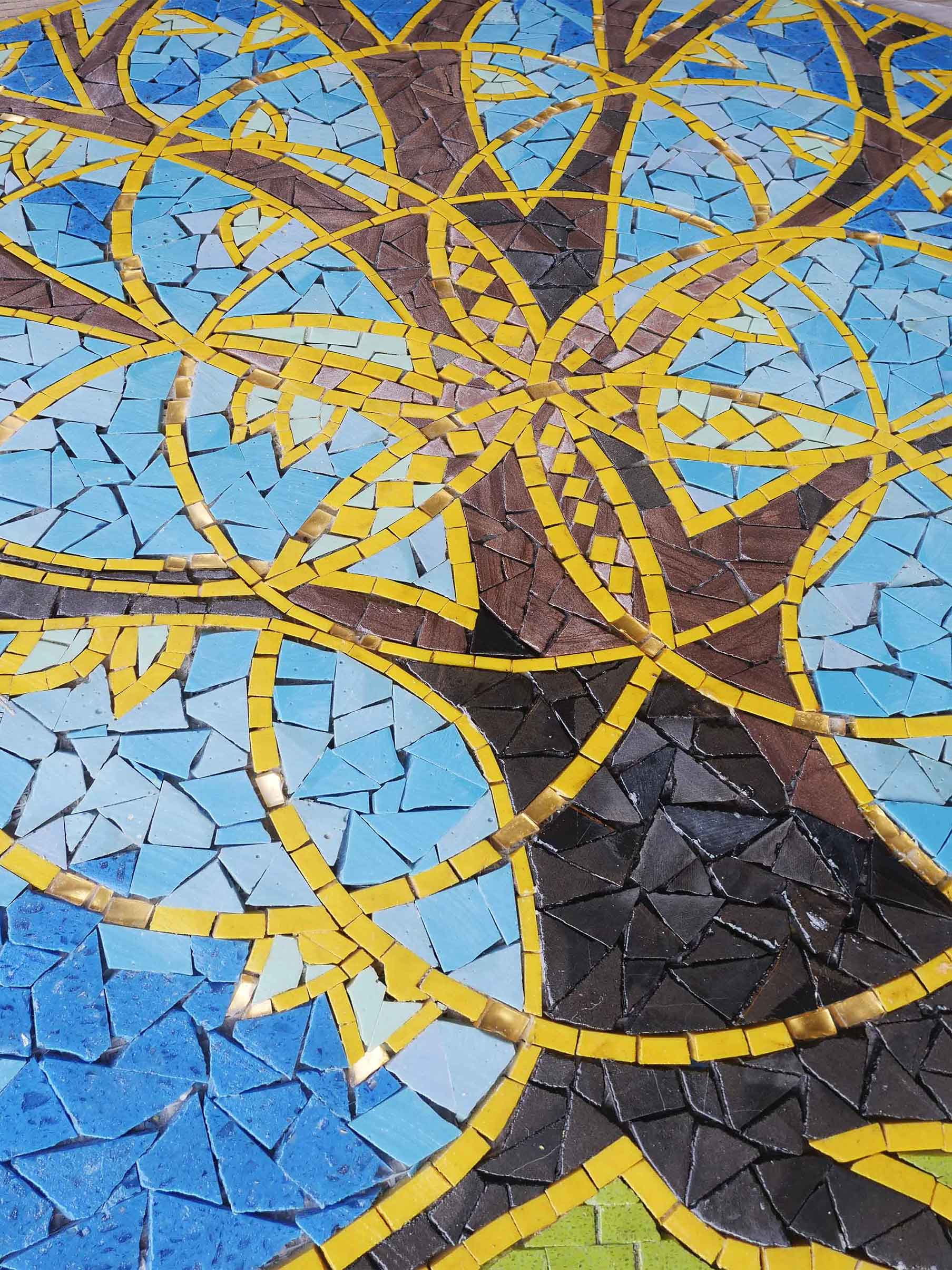 Tree Life - Glass Landscape Mosaic Design - Mesh Backing - Image 2