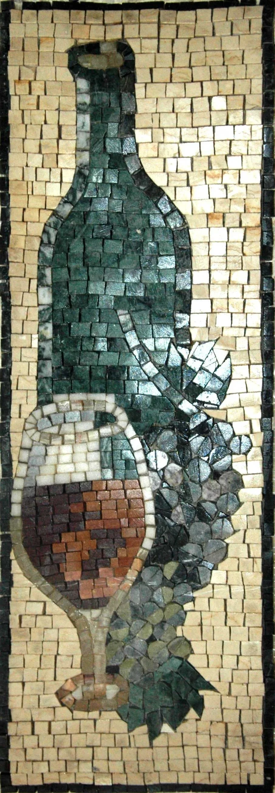 Patterned Wine - Marble Mosaic Art For Sale Uva Vino - Mesh Backing