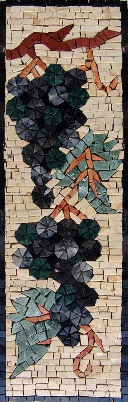 Grape Vine Arrangement - Buy Handmade Mosaic Art Artwork - Mesh Backing
