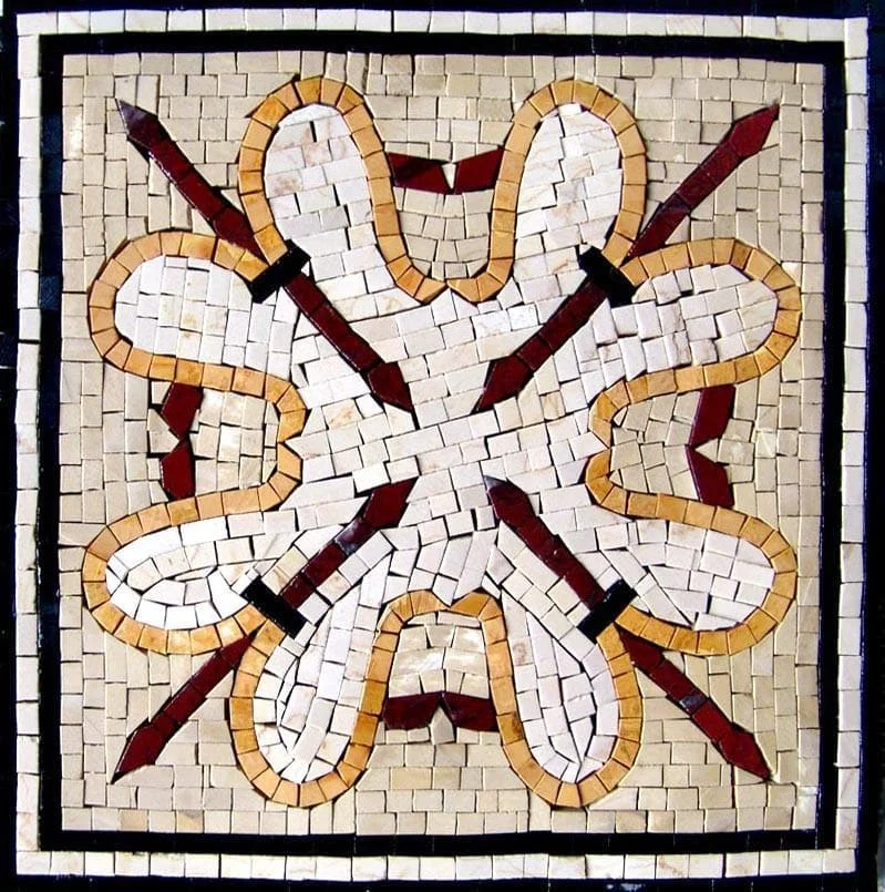 Pattern Swords - Gaudi Mosaic Abstract Accent Panel - Mesh Backing
