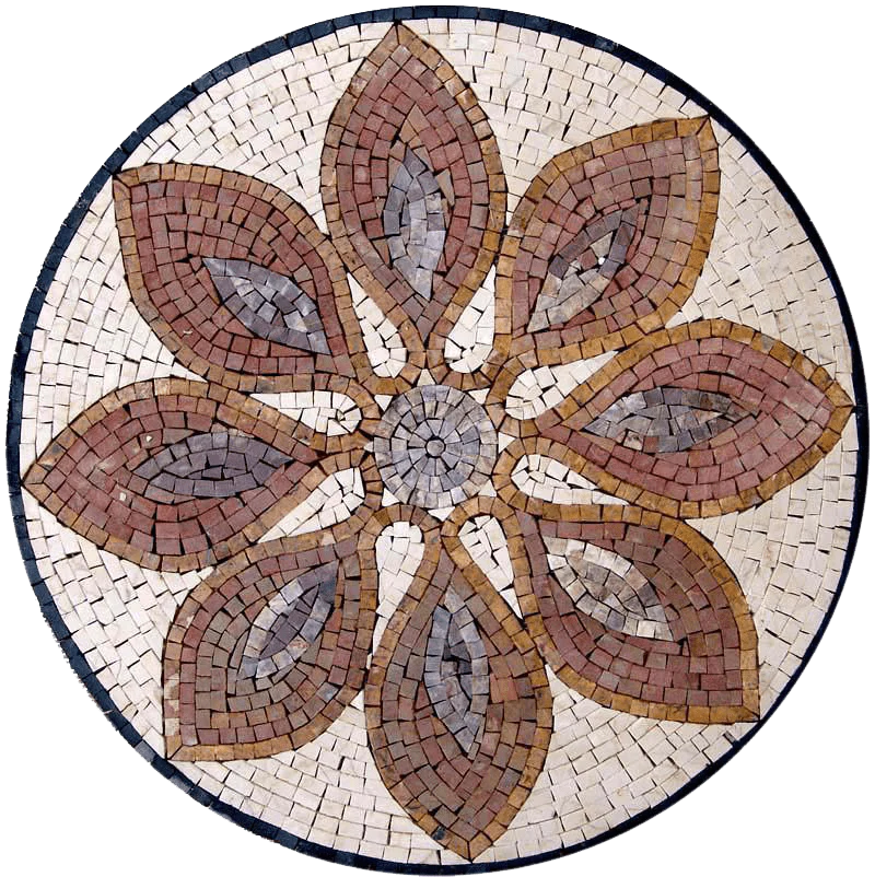Valerie Floral Bloom - Floor Mosaic - Mesh Backing