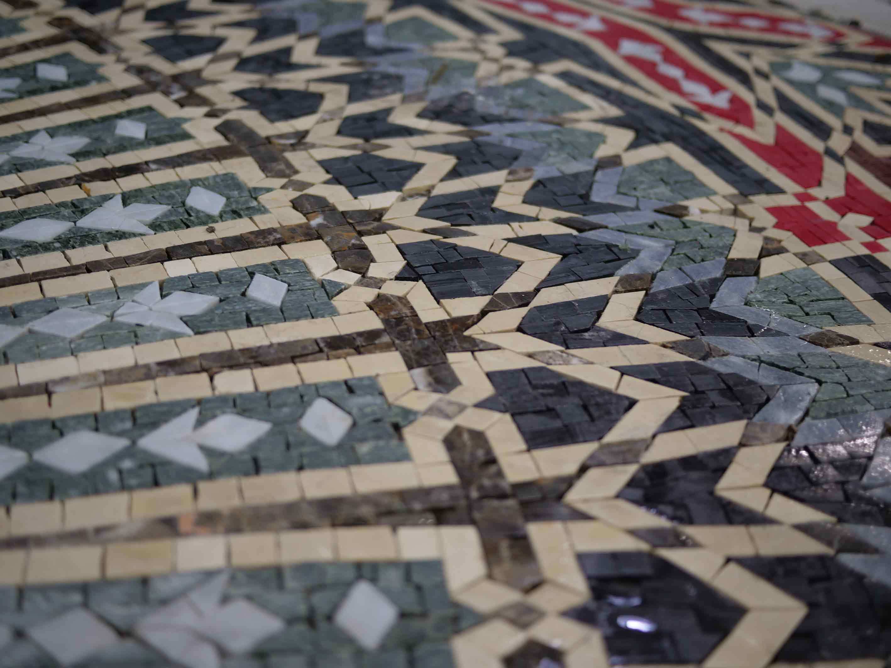 Circular Geometric Pattern - Floor Mosaic - Mesh Backing - Image 2