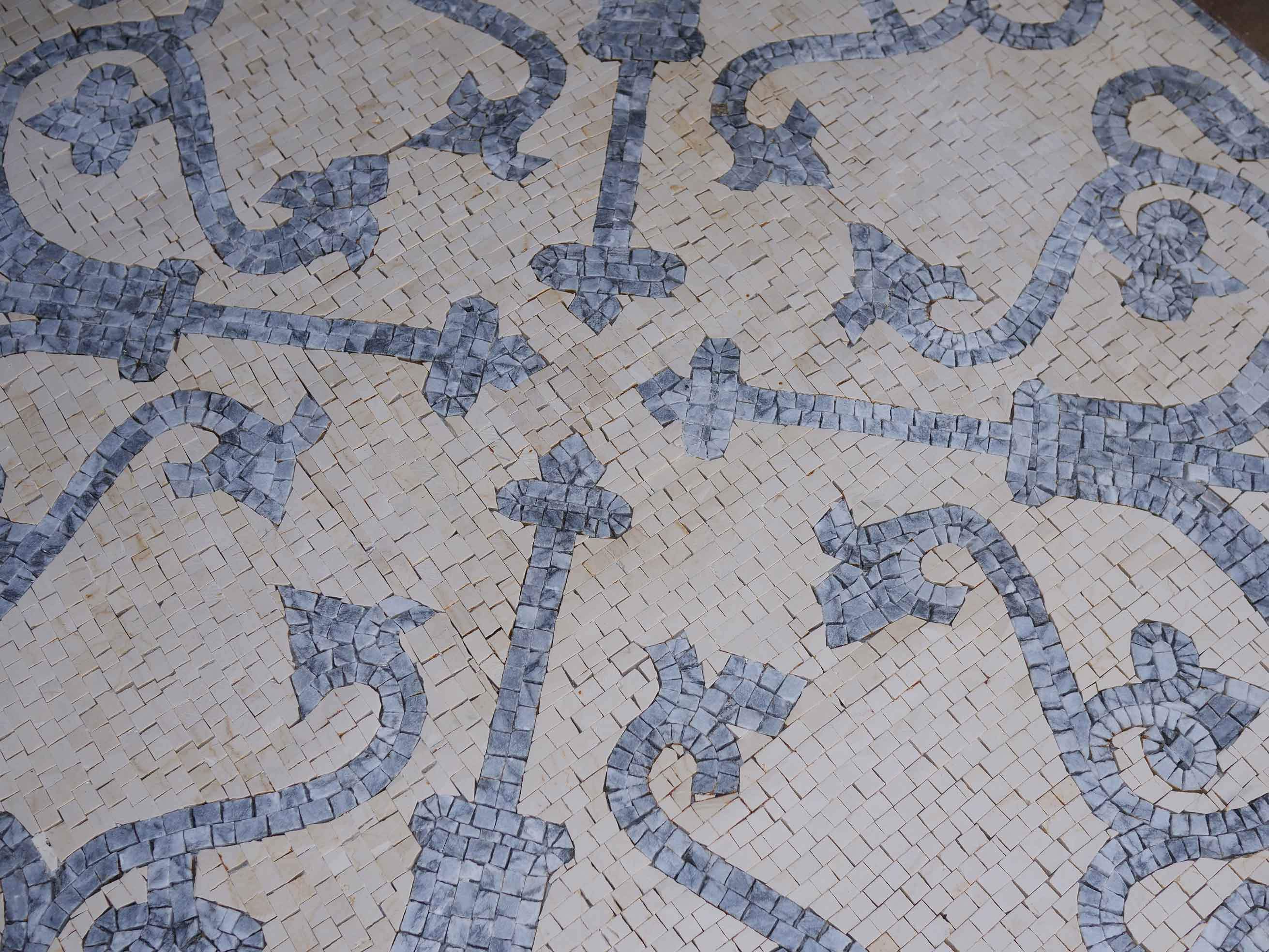 Floral Vine Pattern - Marble Mosaic Art For Sale Geometric Tile - Mesh Backing - Image 2