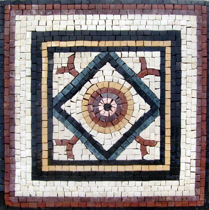 Geometric Starburst - Mosaic Tile Designs Stone - Mesh Backing