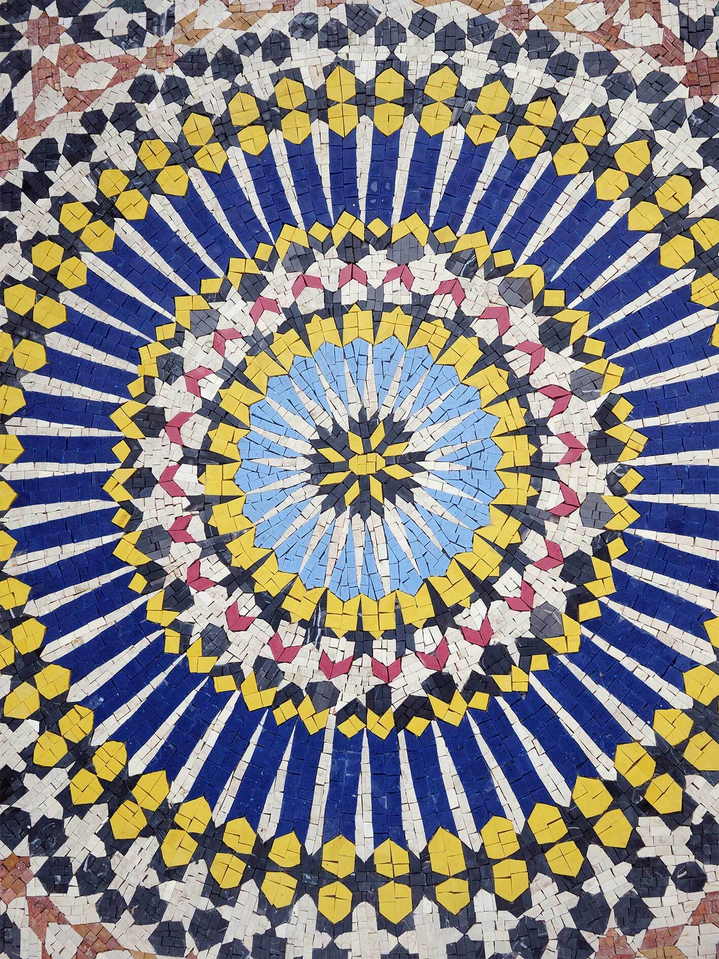Starburst Pattern - Marble Bathroom Renovation Mosaic Handmade Natural Zellige Tile Panel Mccan Geometric Art Decor - Mesh Backing - Image 2