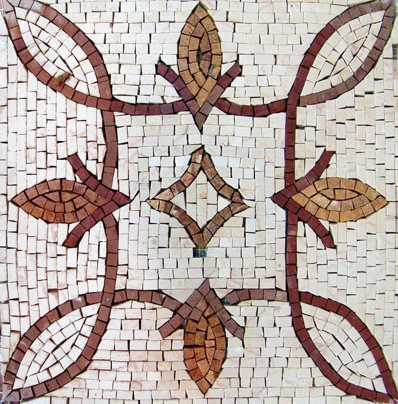 Floral Leaf Pattern - Mosaico Mosaic Accent - Mesh Backing