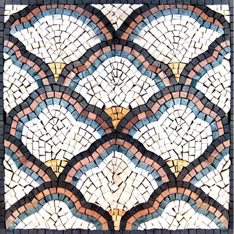 Geometric Fan Pattern - Mosaic Reproduction Designs - Mesh Backing