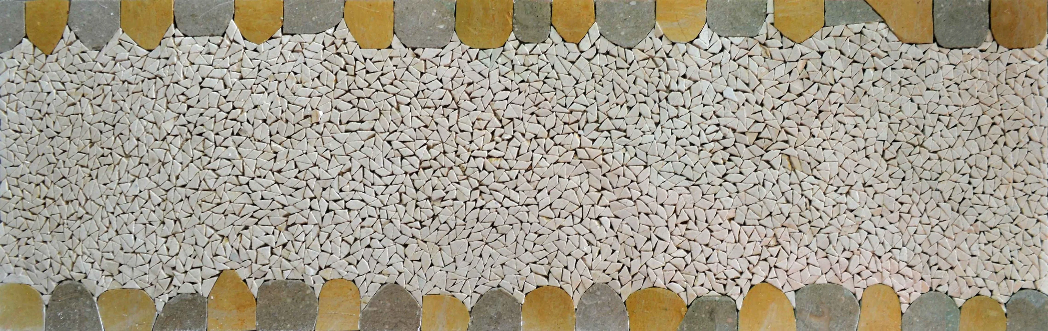 Geometric Border - Marble Mosaic Rectangular Art - Mesh Backing