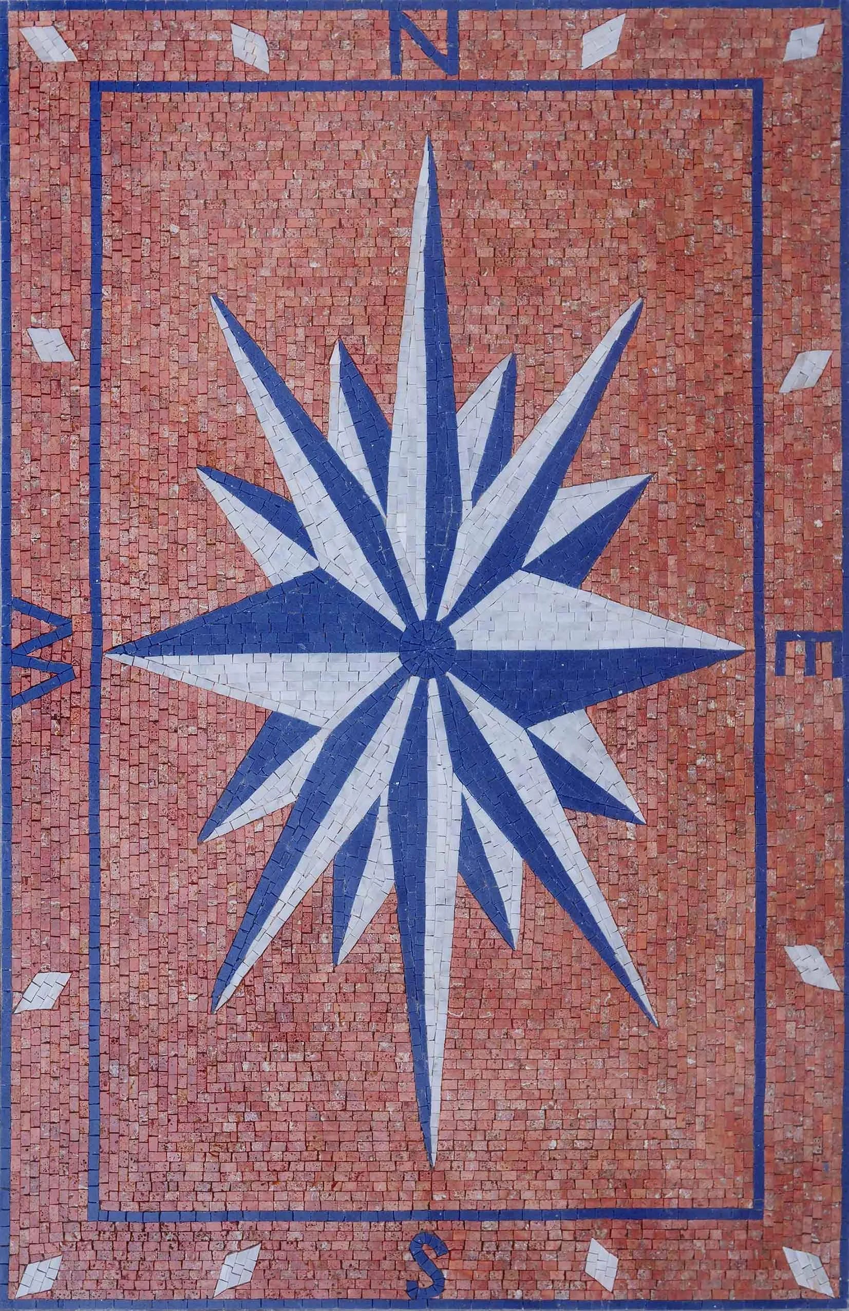 Geometric Star - Mosaic Patterns Compass Artwork - Mesh Backing