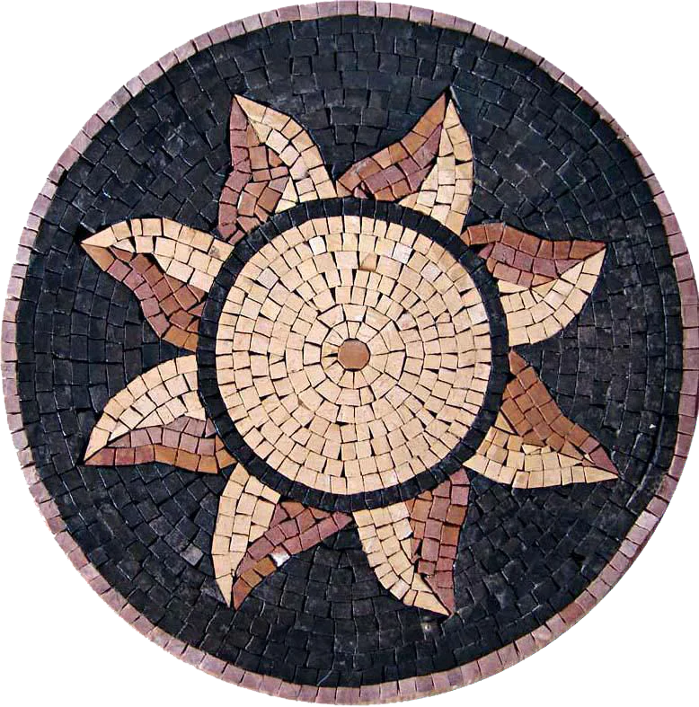Round Flower - Mosaic Art - Mesh Backing
