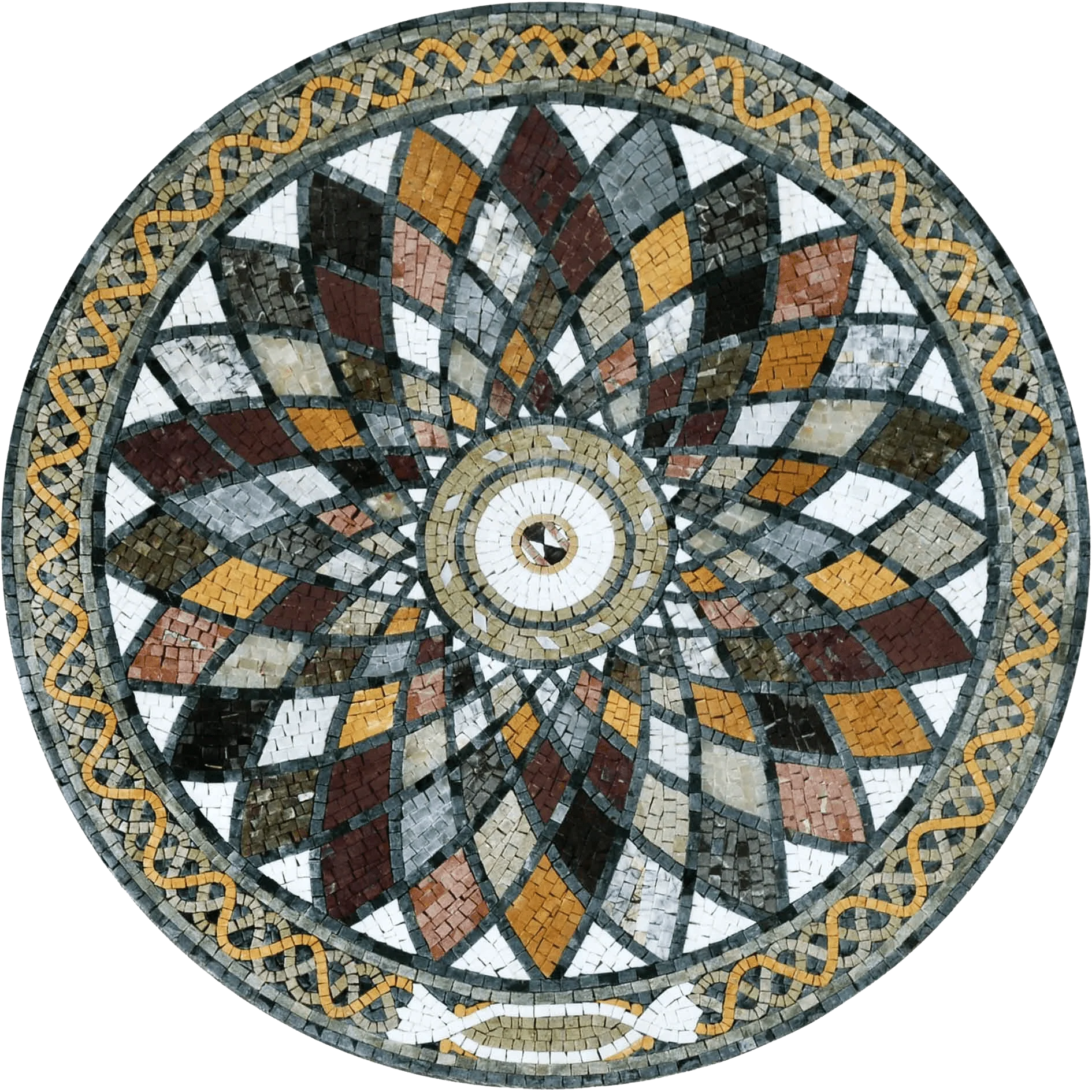 Falak Luxury Handcrafted Geometric Design - Marble Mosaic - Mesh Backing