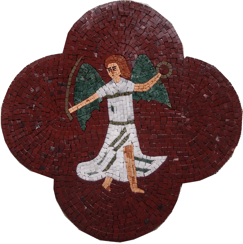 Angel Figure Pattern - Marble Mosaic Designs - Mesh Backing