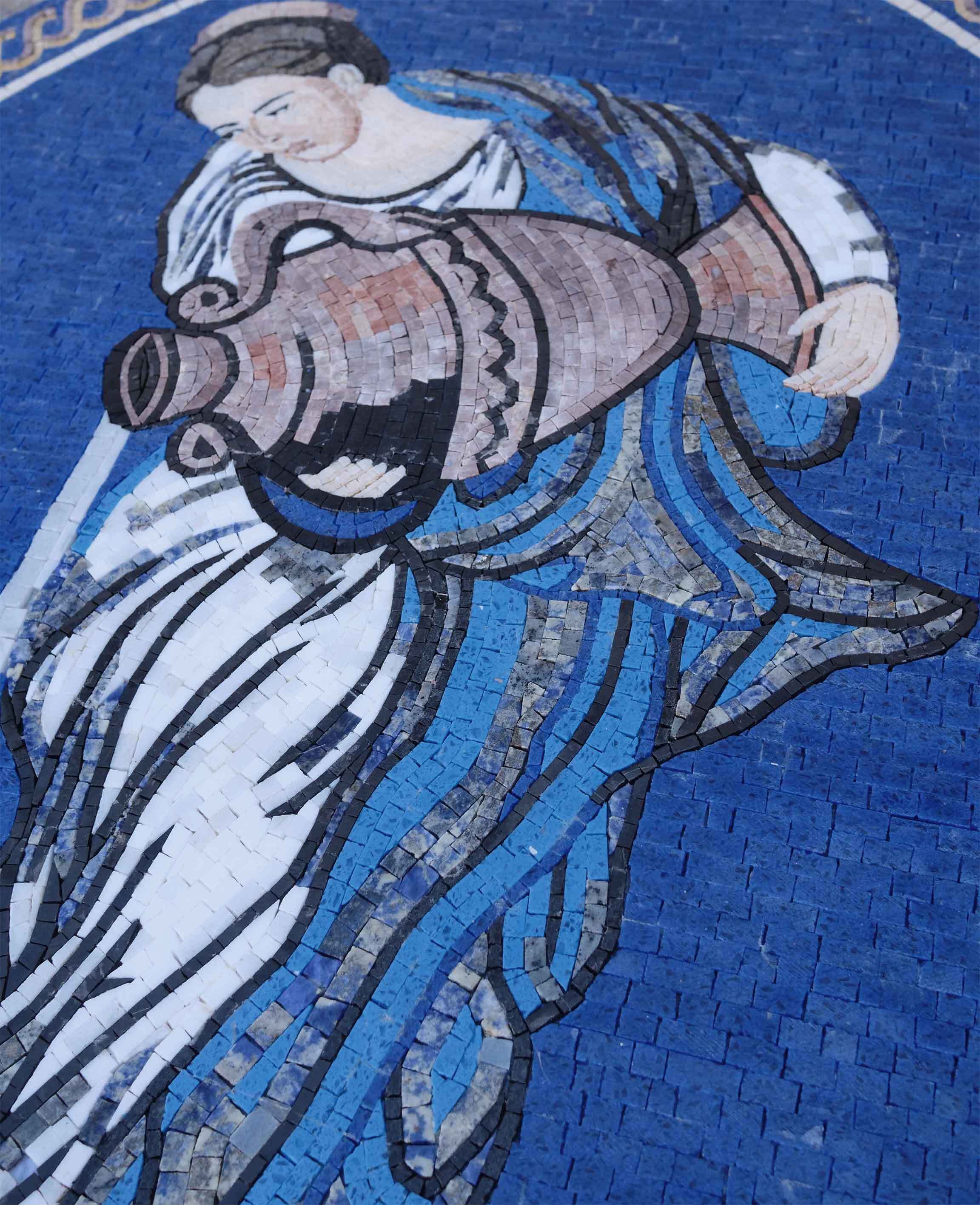 Woman With Pitcher - Bathroom Renovation Mosaic Greek Art - Mesh Backing - Image 2