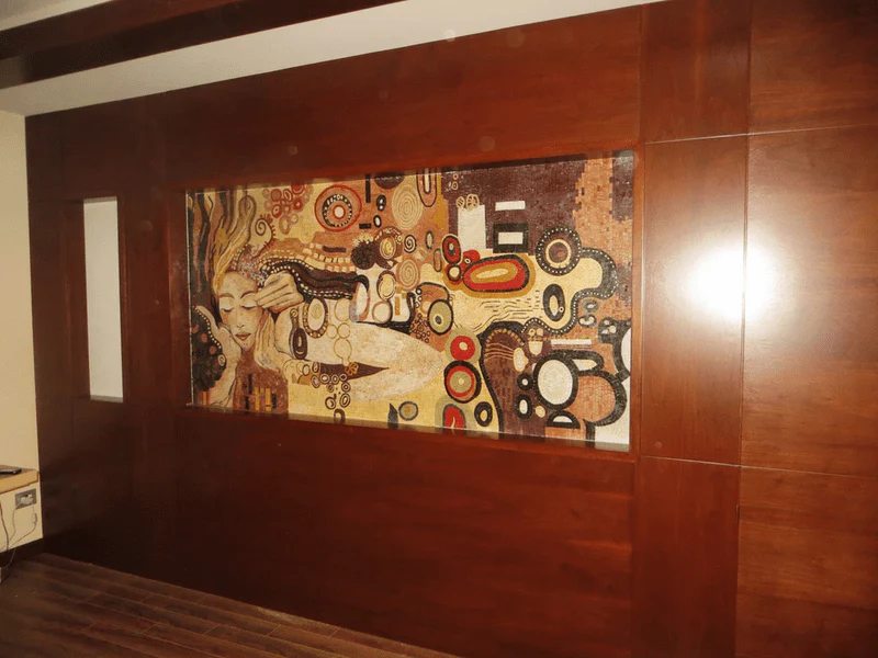 Gustav Klimt Embrace Figures - Wall Decor Mosaic Kiss Reproduction Luxury Handcrafted Art - Mesh Backing - Image 3