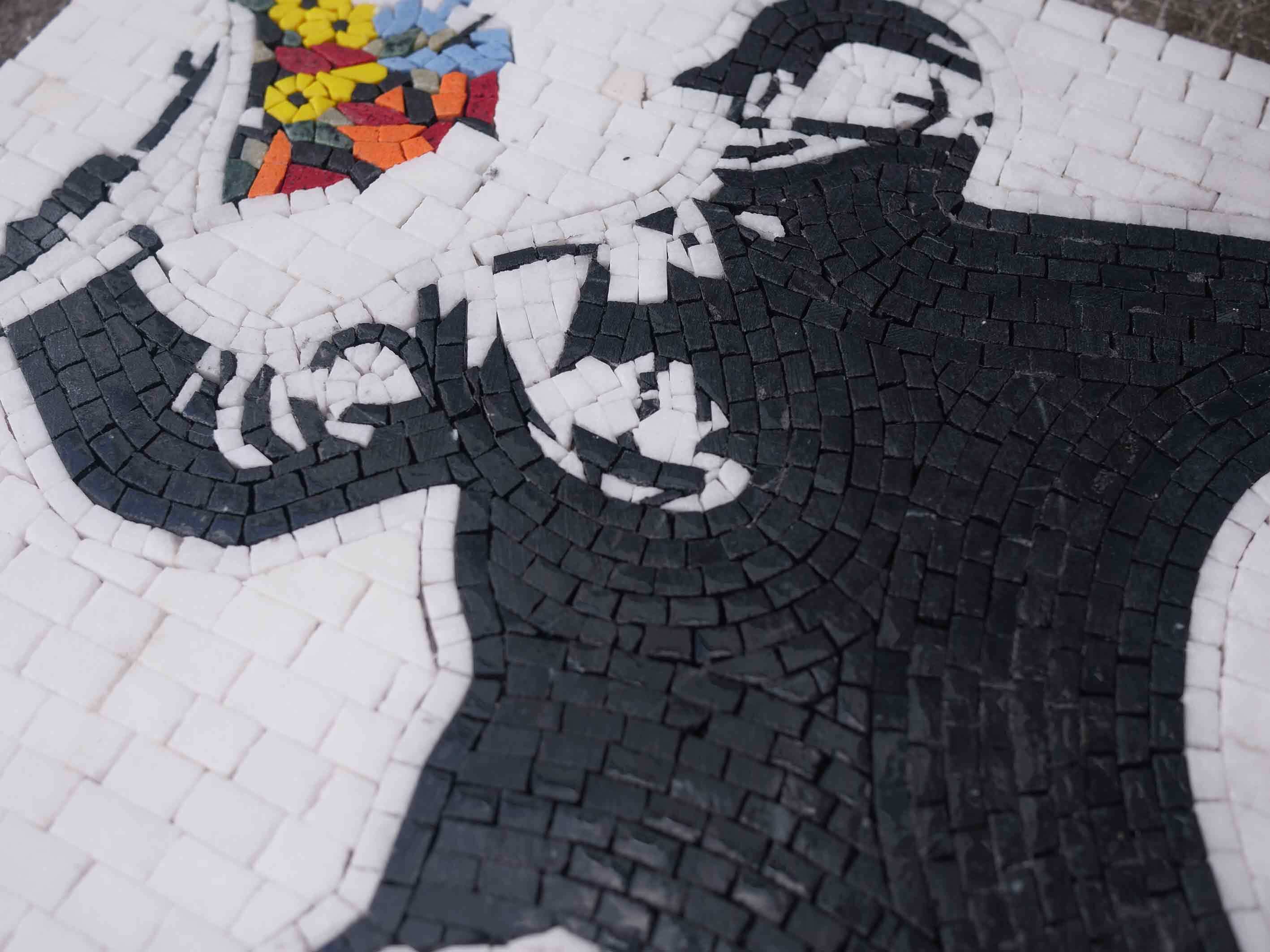 Mosaic Art - Banksy Flower Thrower | Luxury Handcrafted Stone Decor - Image 2