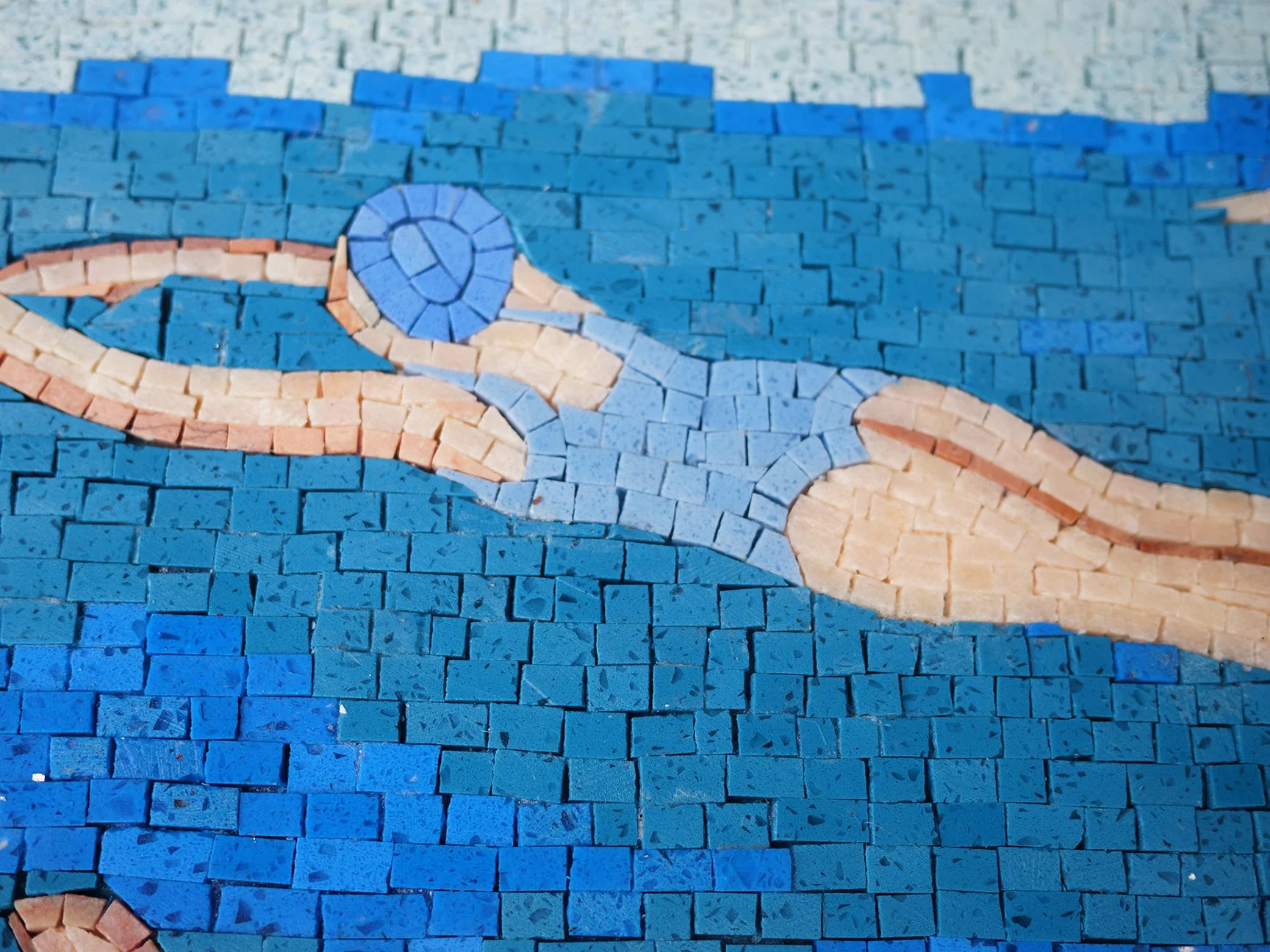 Swimming Women Figure - Mosaic Portrait Art - Mesh Backing - Image 2