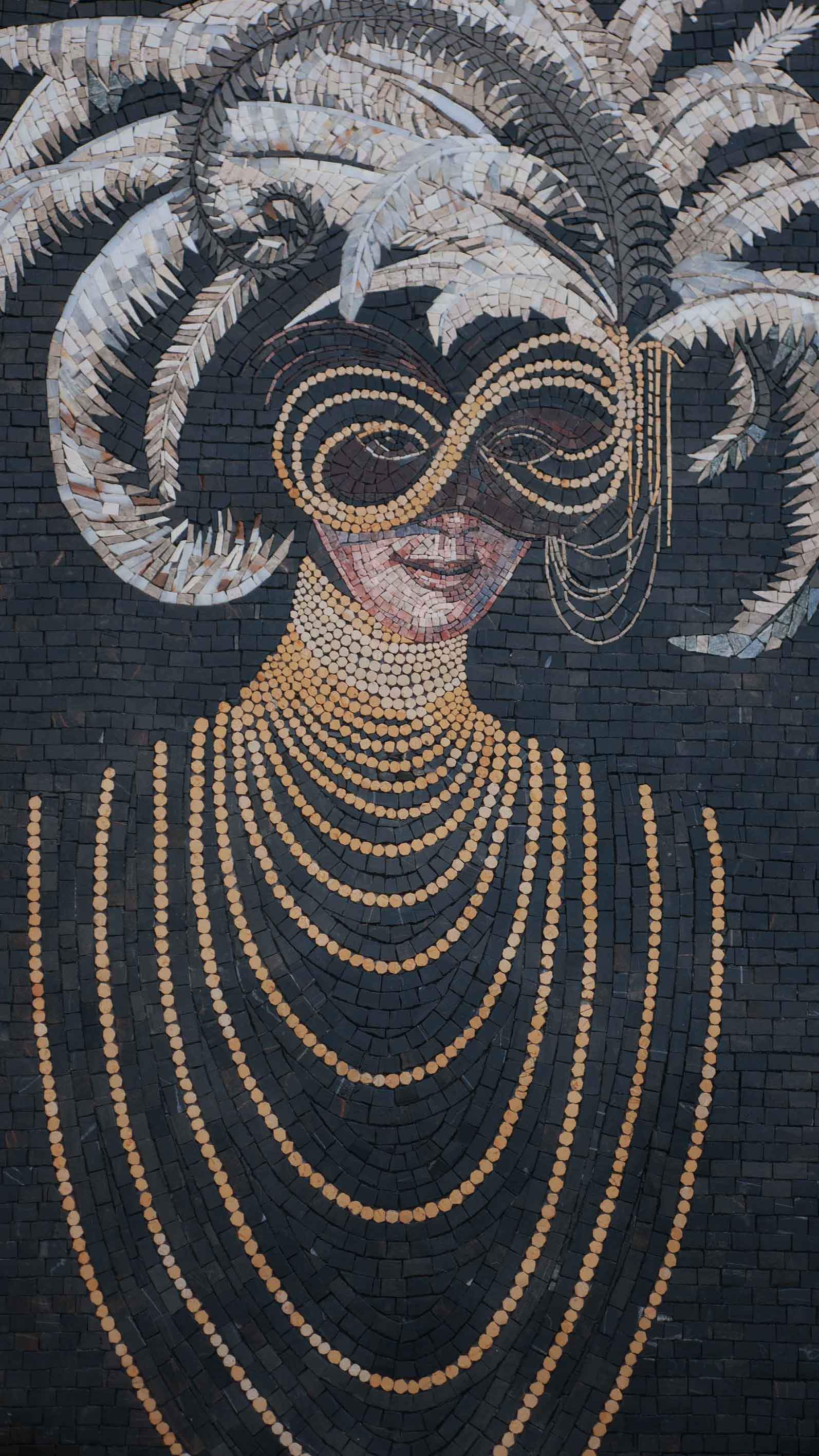 Masked Figure Portrait - Luxury Home Decor Mosaic Reproduction - Mesh Backing - Image 2