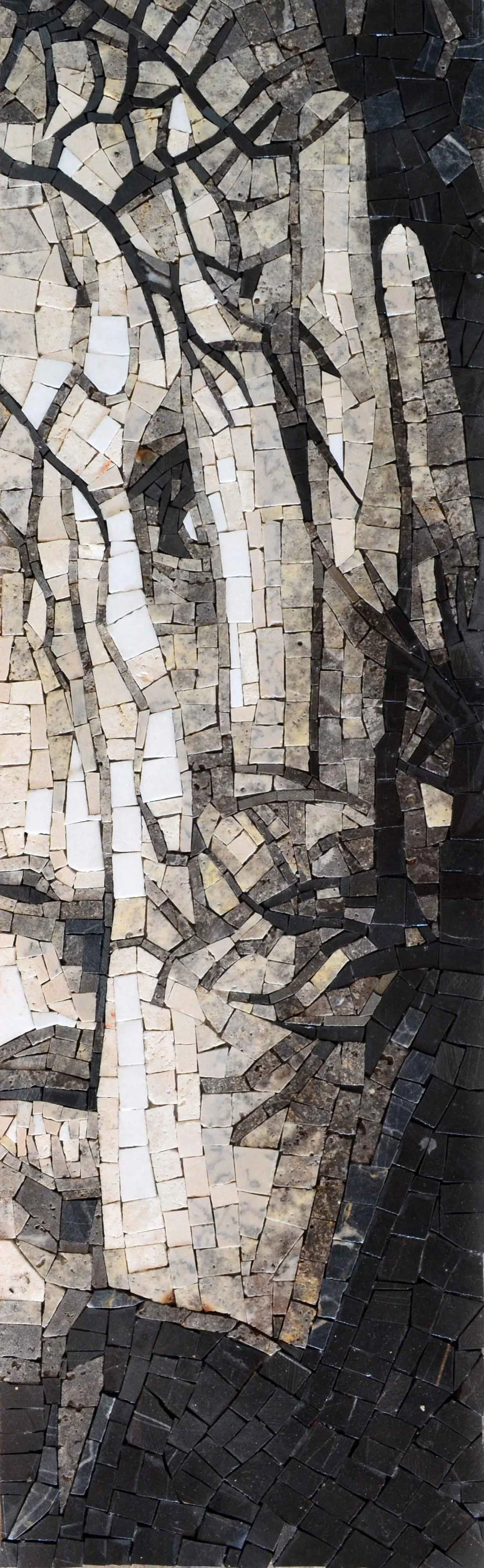 Woman Face Position - Marble Gaudi Mosaic - Mesh Backing