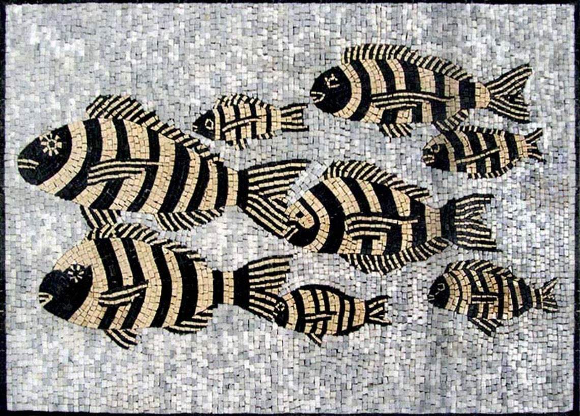 Group of Fish Marble Mosaic