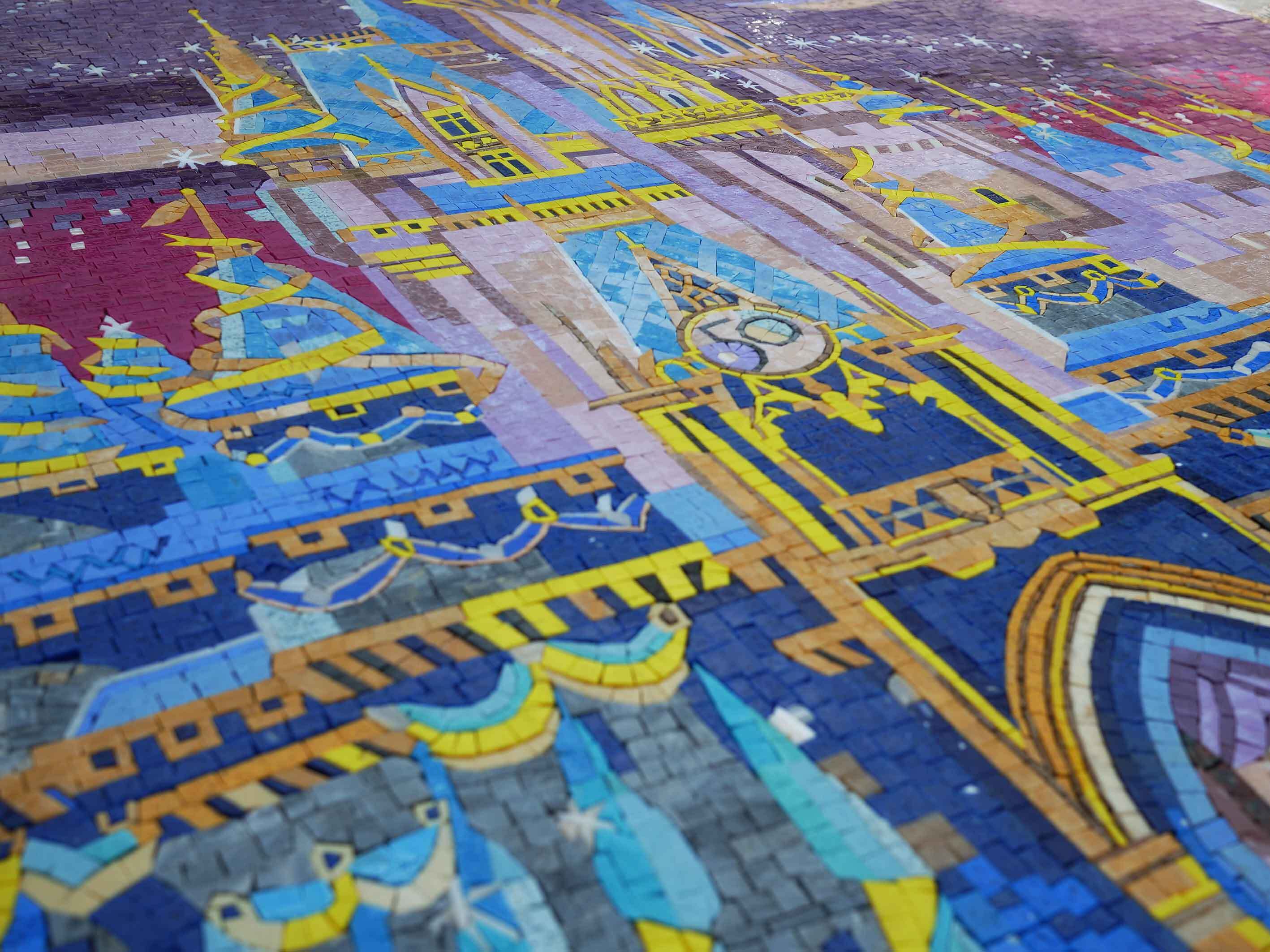 Cinderella Castle - Glass Mosaico Mosaic Art Luxury Handcrafted Masterpiece - Mesh Backing - Image 2