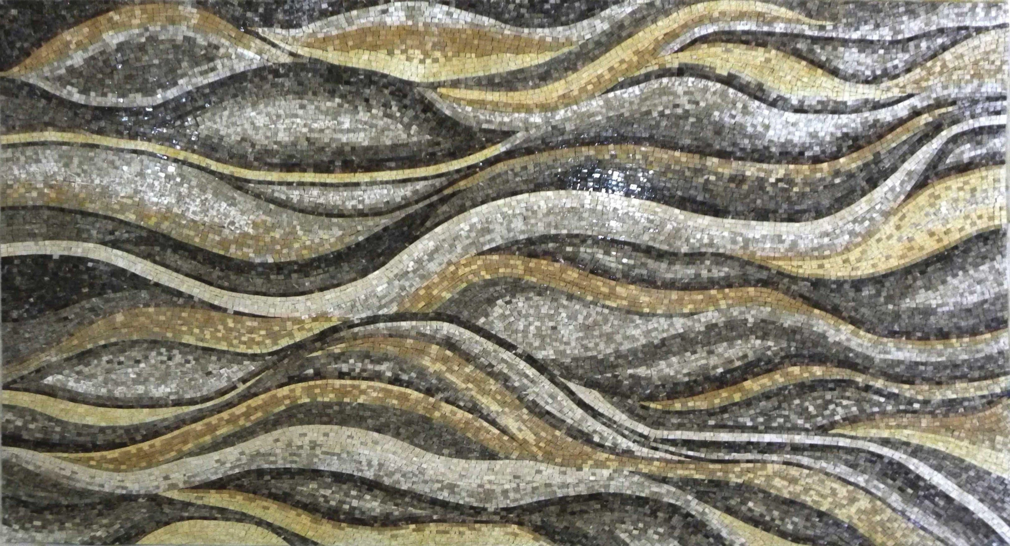 Abstract Wavy Pattern - Marble Mosaic Wallpaper - Mesh Backing