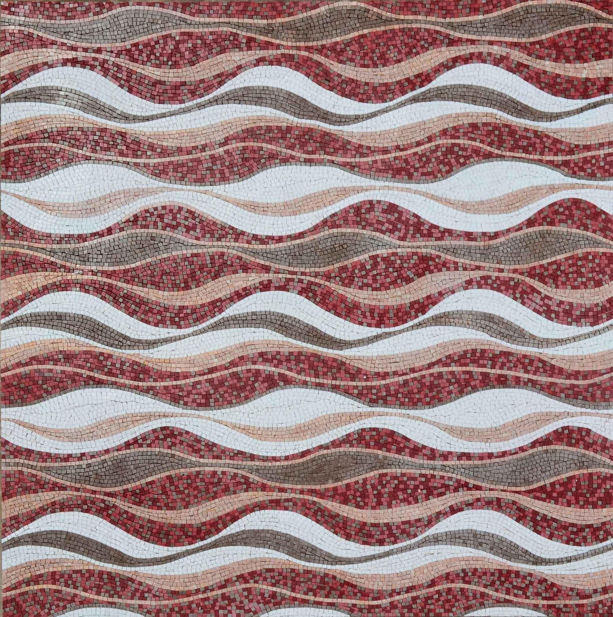 Wavy Lines Geometric - Marble Mosaic Patterns - Mesh Backing