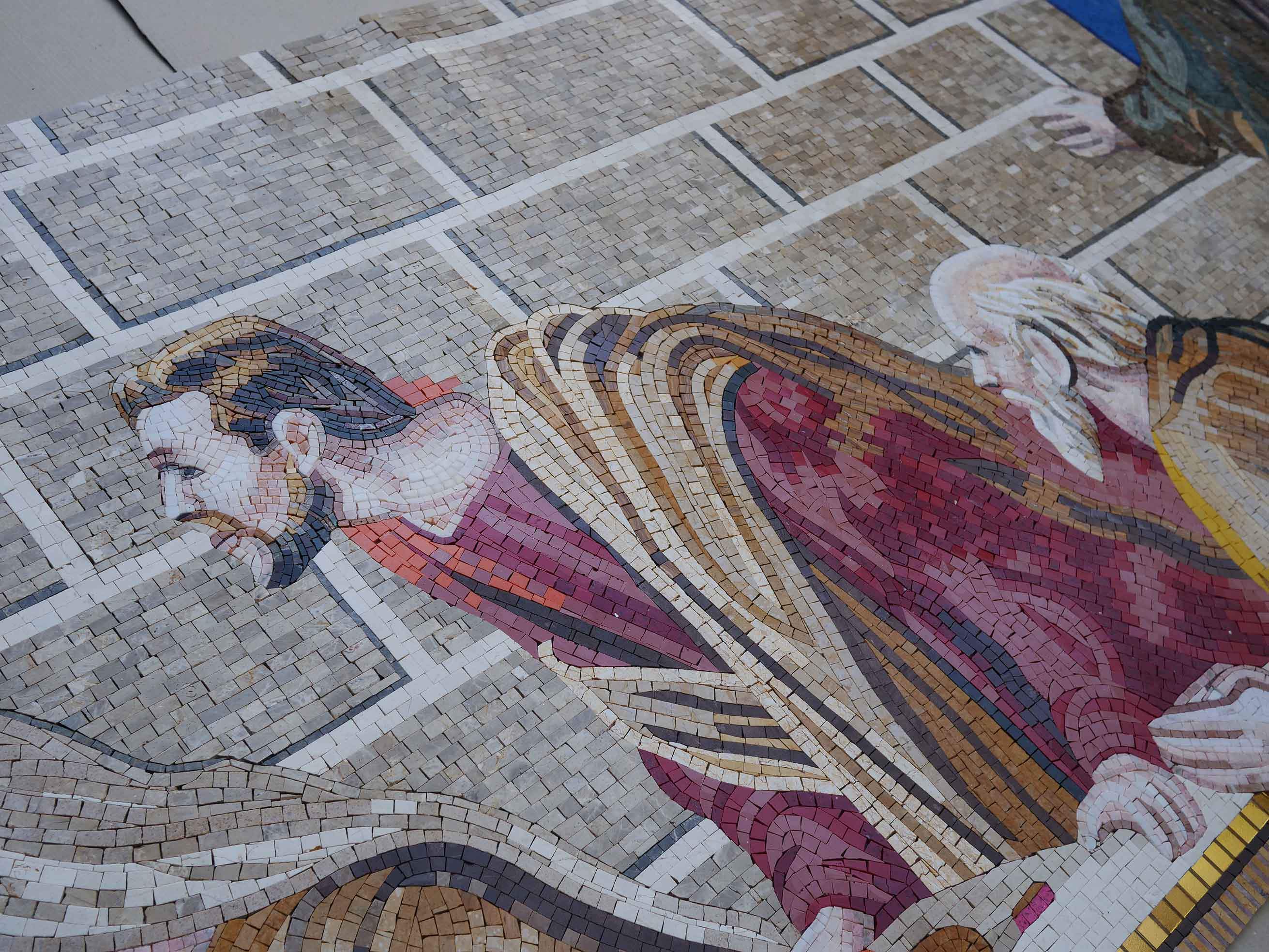 Last Supper Scene - Mosaic Pool Designs Contemporary Reproduction - Mesh Backing - Image 6