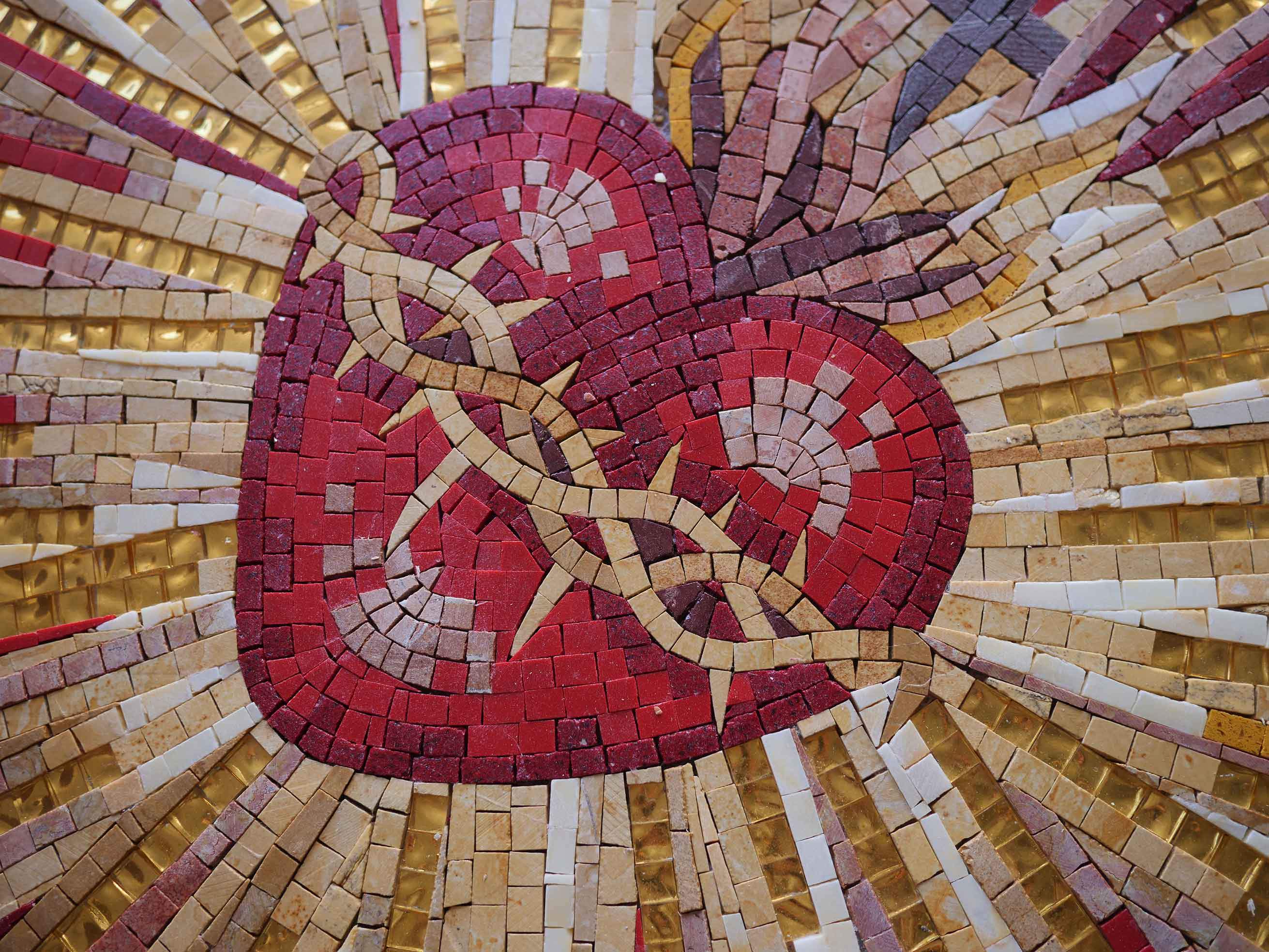 Crucification of the Heart of Christ Mosaic Mural | Handcrafted Luxury Art - Image 2