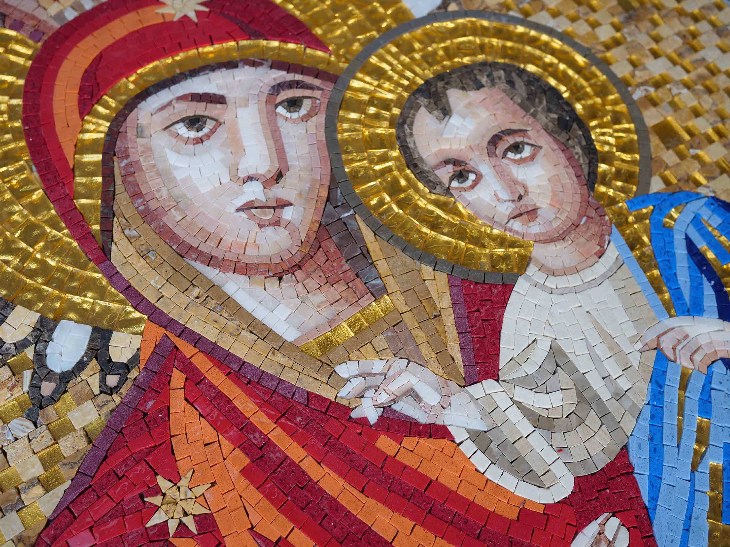 Our Lady And Child - Glass Home Renovations Mosaic Wall - Mesh Backing - Image 2