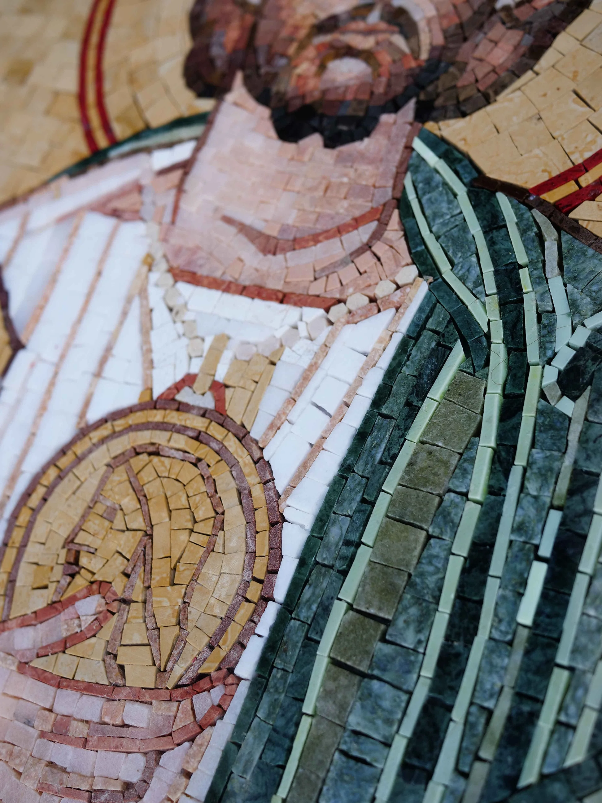 Saint Jude Figure - Shower Niche Mosaic Religious Art - Mesh Backing - Image 2