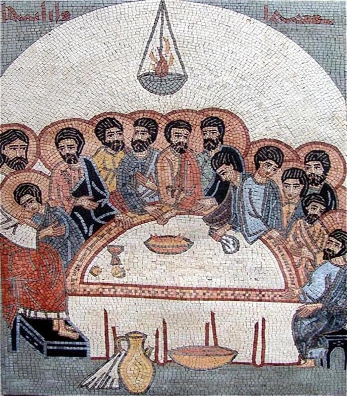 The Last Supper - Marble Mosaic Art - Mesh Backing