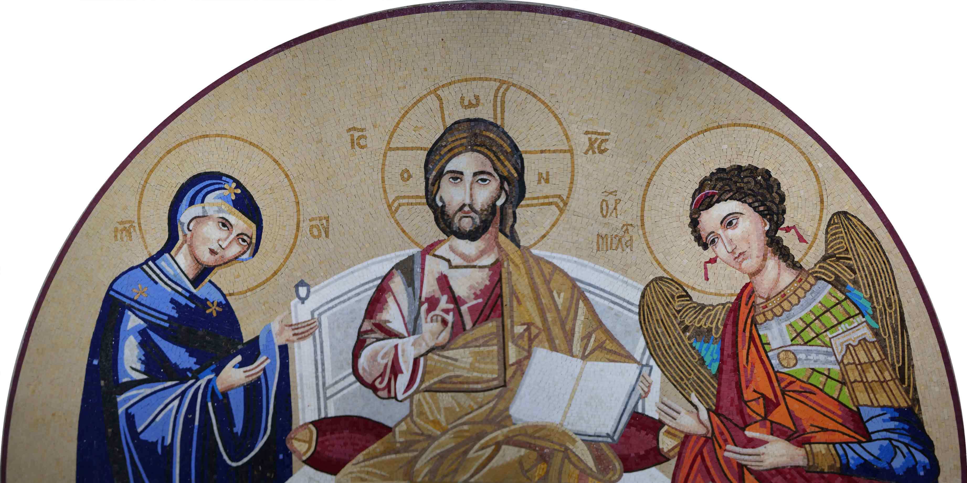 The Preachings Jesus Christian - Pool Mosaic Religious Handcrafted Luxury Art - Mesh Backing