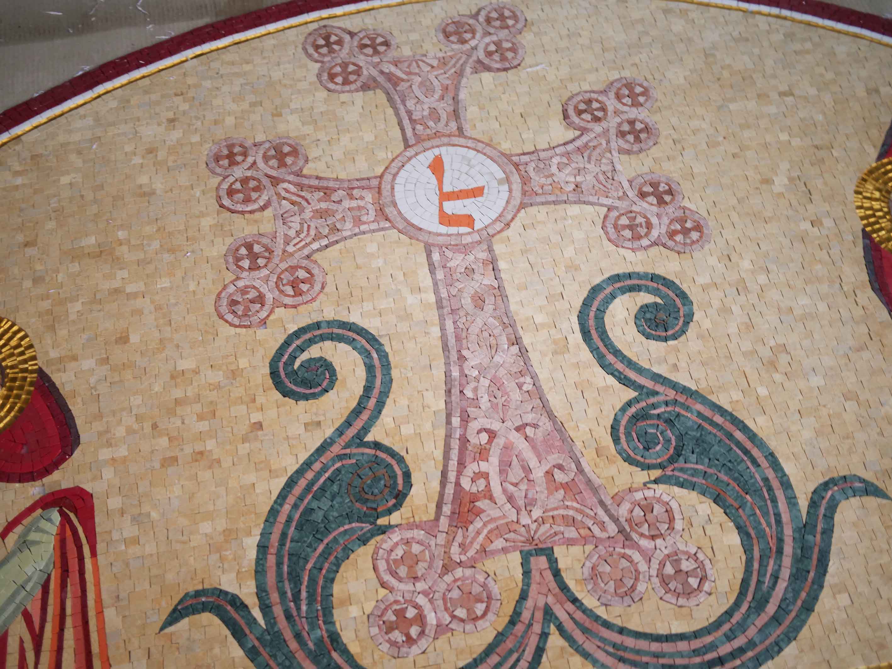 Angelic Cross Pattern - Powder Room Backsplash Mosaic Religious Art - Mesh Backing - Image 3