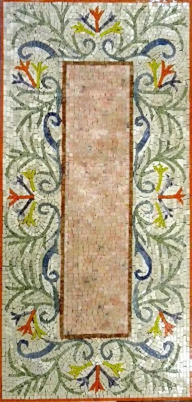 Floral Vine - Marble Mosaic Rug Maria - Mesh Backing