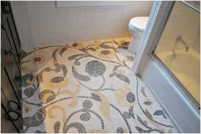 Floral Flourish - Marble Mosaic Tile Patterns Chocolate Sunflower - Mesh Backing - Image 2