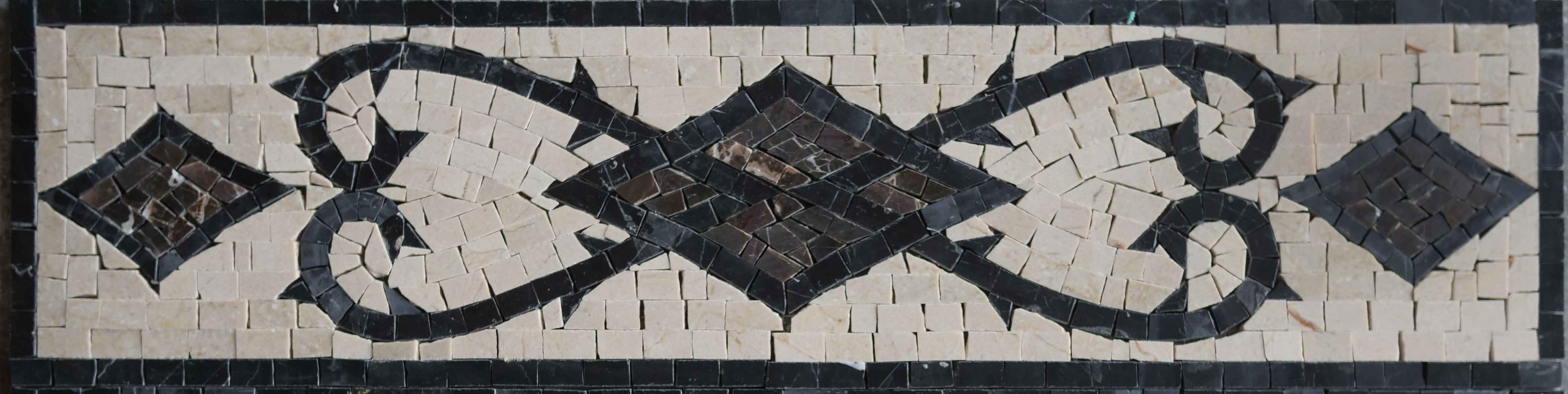 Geometric Diamond Vine - Buy Handmade Mosaic Art Classical Rug - Mesh Backing