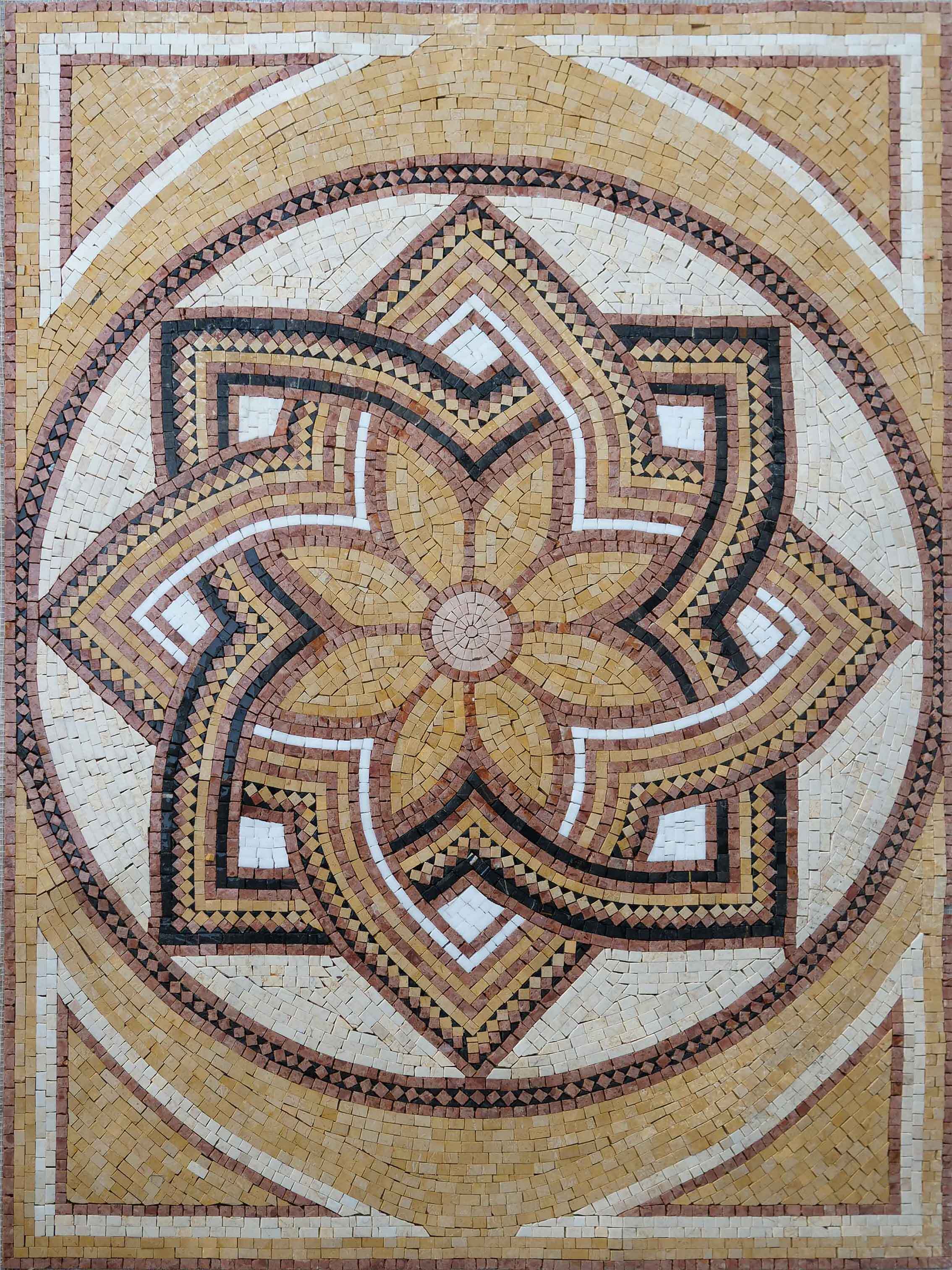 Starburst Geometric Pattern - Mosaic Design Style - Mesh Backing