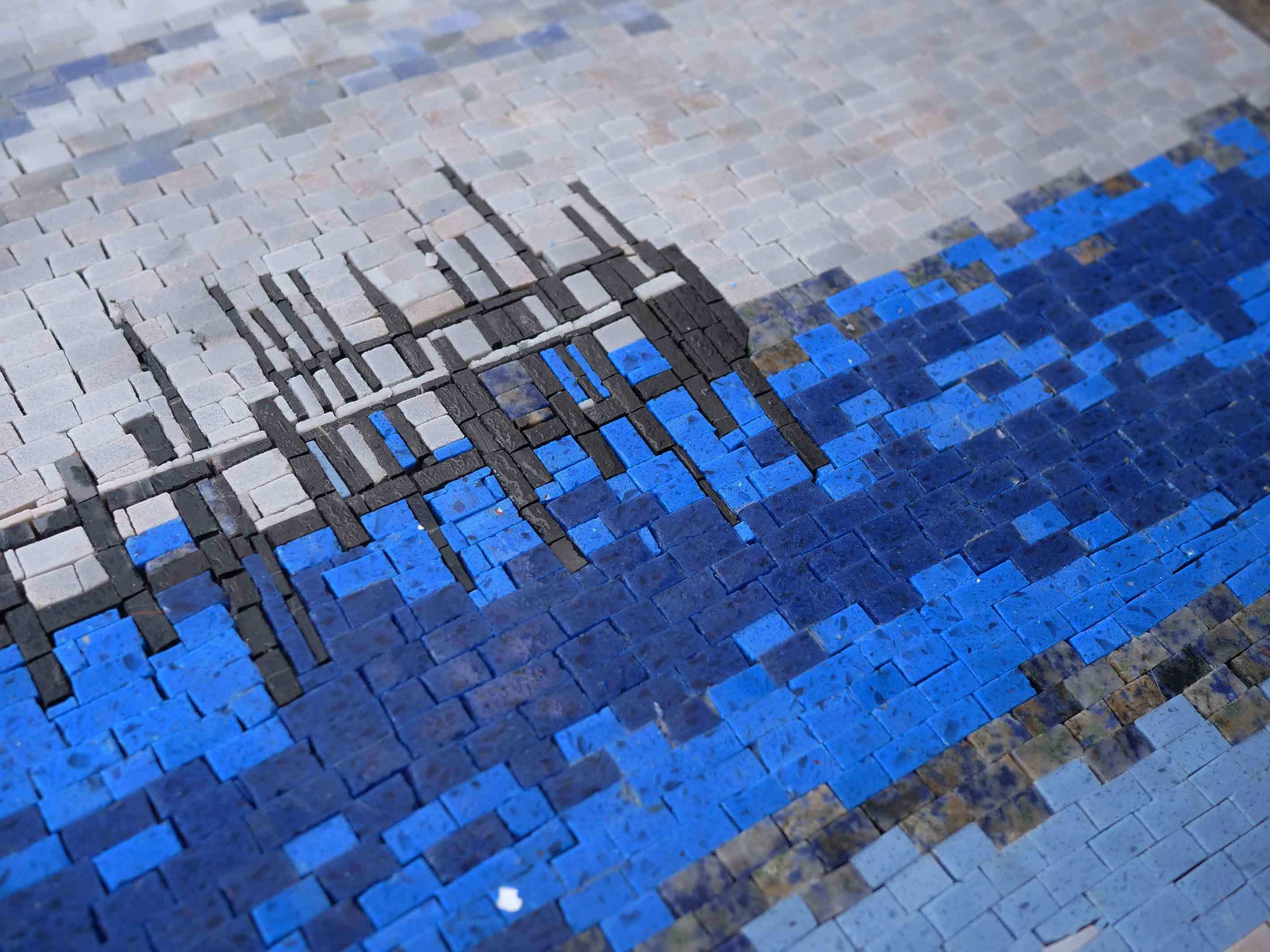 Pier Scene - Mosaic Landscape Art - Mesh Backing - Image 2