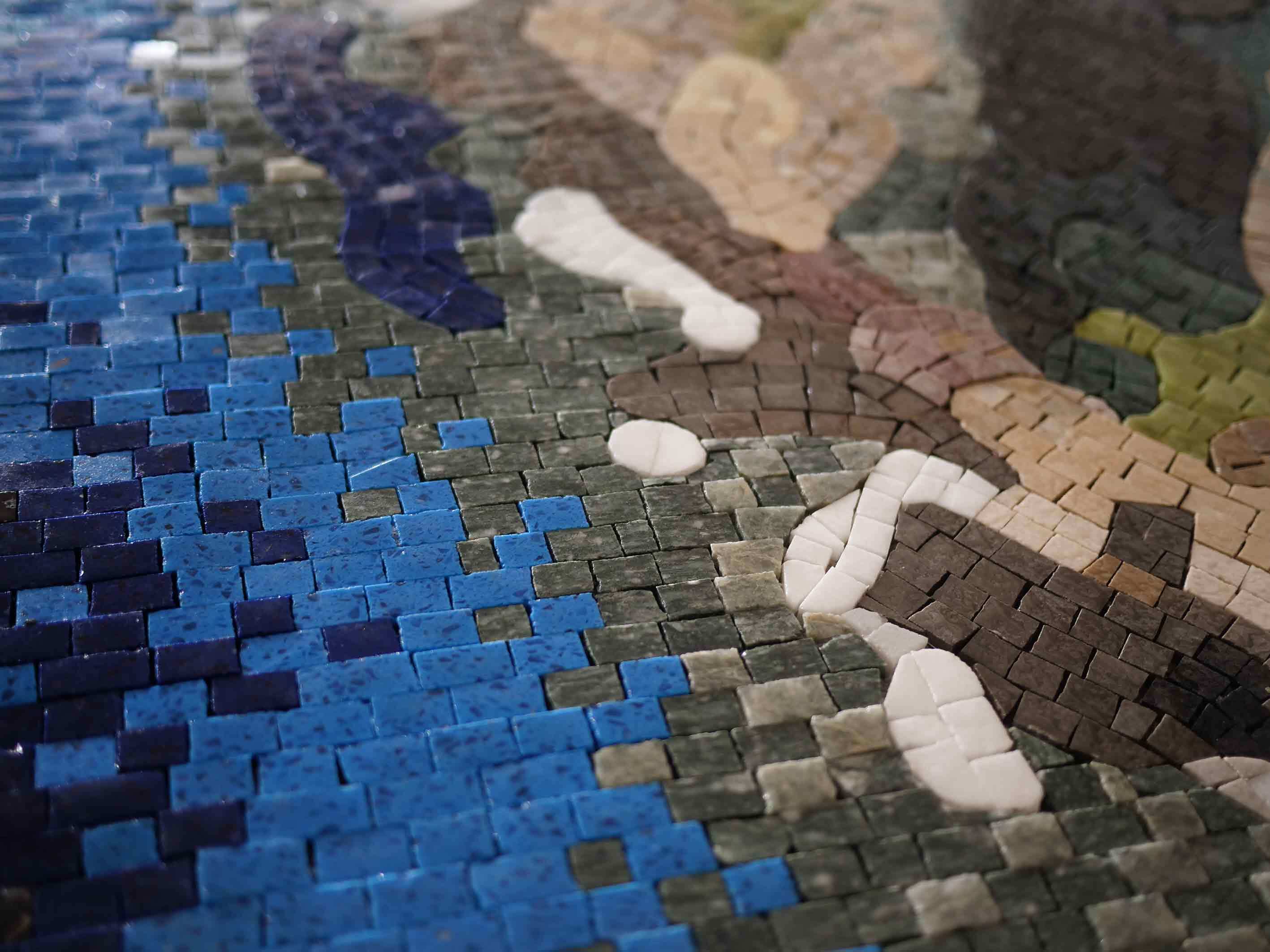 Geometric Cliffside View - Marble Mosaic Tile For Kitchen Backsplash Scenery - Mesh Backing - Image 3