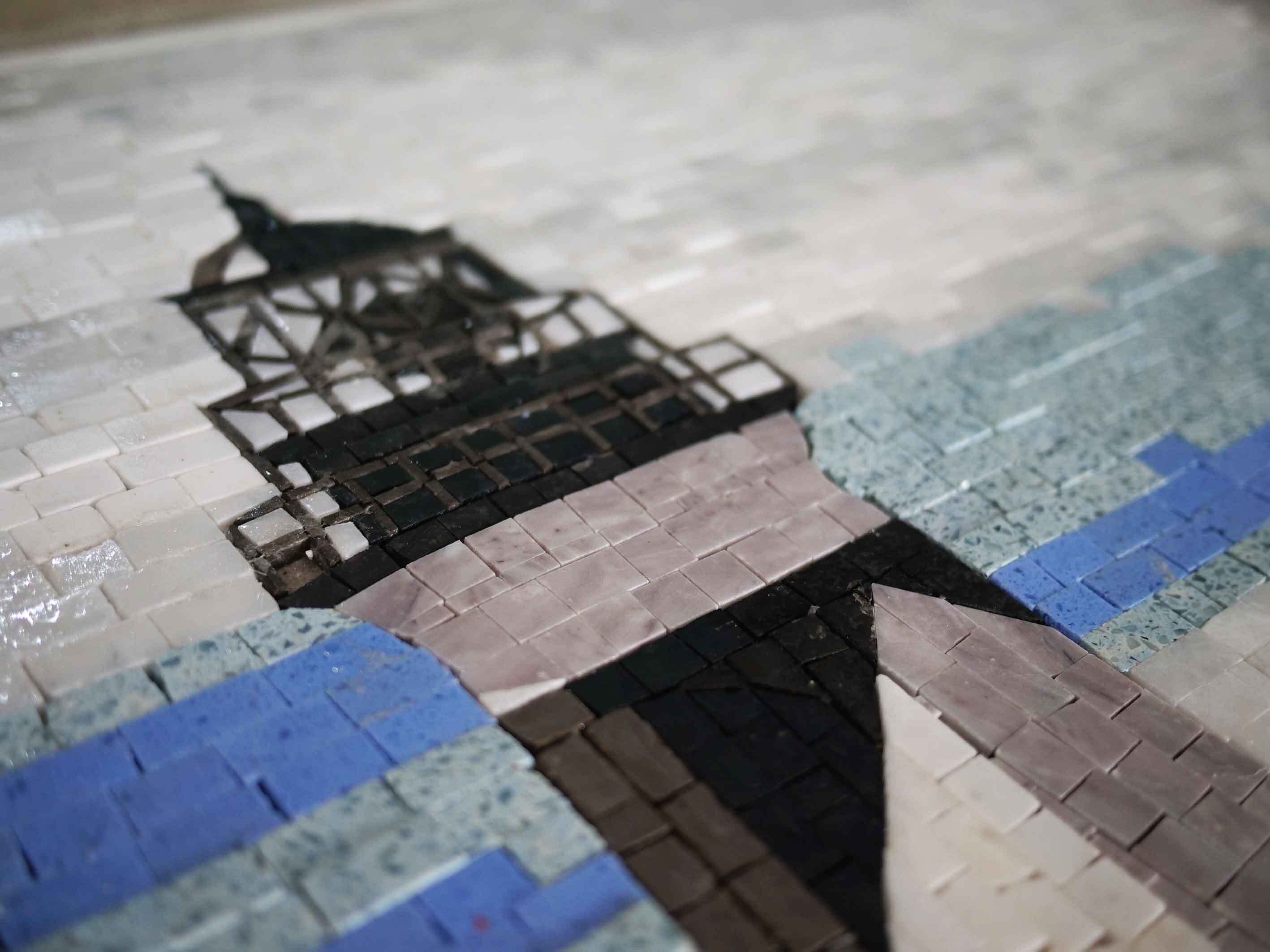 Lighthouse Coastal View - Marble Bathroom Mosaic Art Scenery - Mesh Backing - Image 2