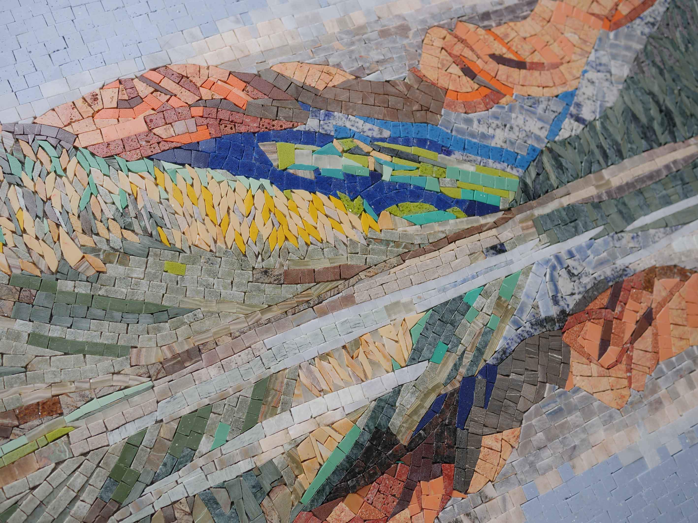 Mountain View Mosaic Wall Art | Luxury Handcrafted Natural Stone Decor - Image 2