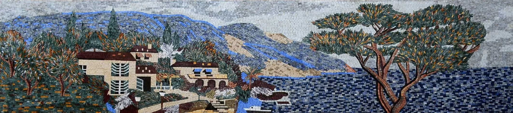 Natural Scene Stone - Gaudi Mosaic - Mesh Backing
