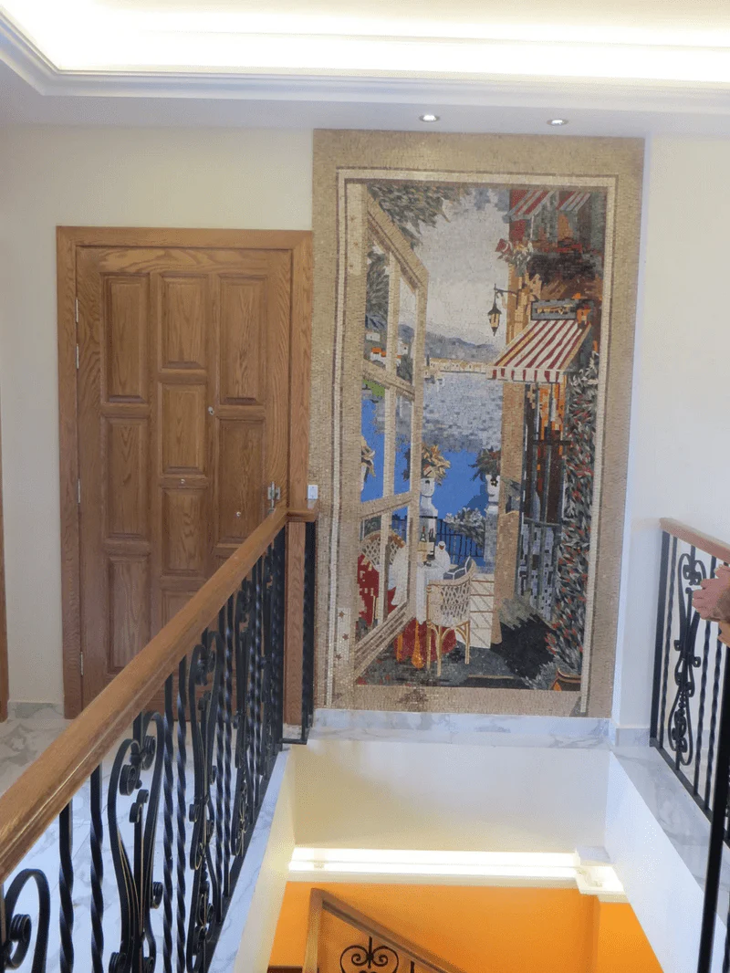 View From Window - Marble Home Renovation Mosaic Mural - Mesh Backing - Image 2
